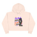 Too Much Drama Crop Hoodie — Retro Portrait Graphic Cropped Hoodie