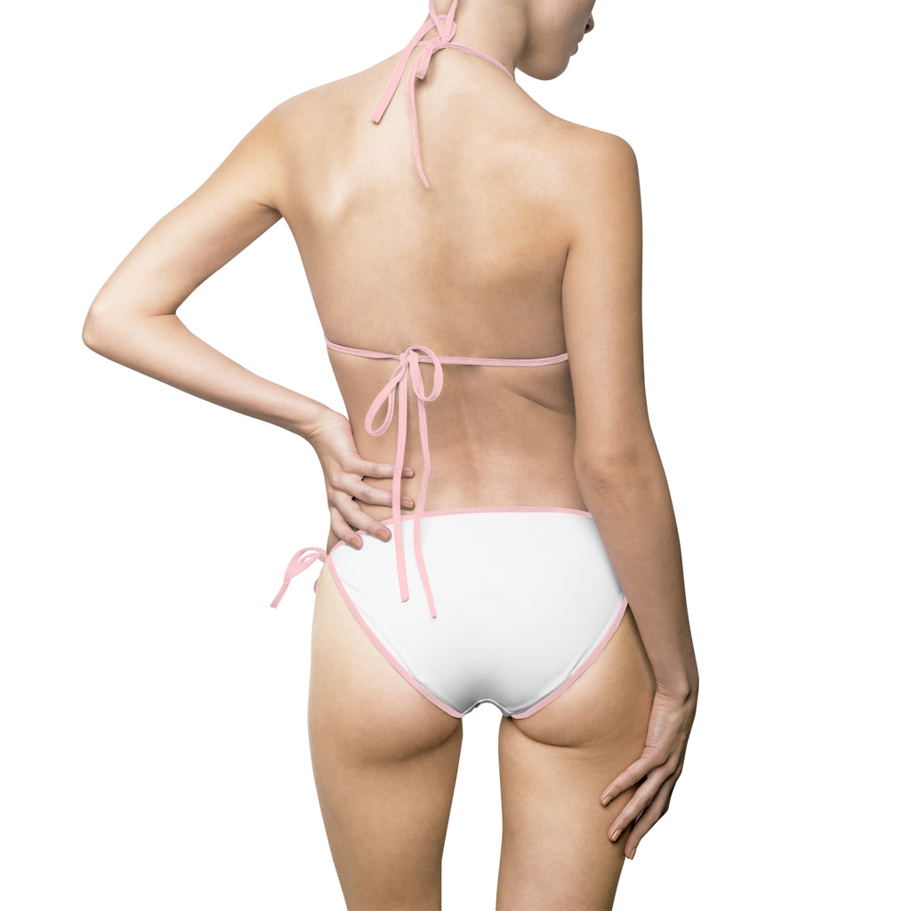 White Triangle Bikini Swimsuit - Tie-Side Women's Two-Piece Beachwear