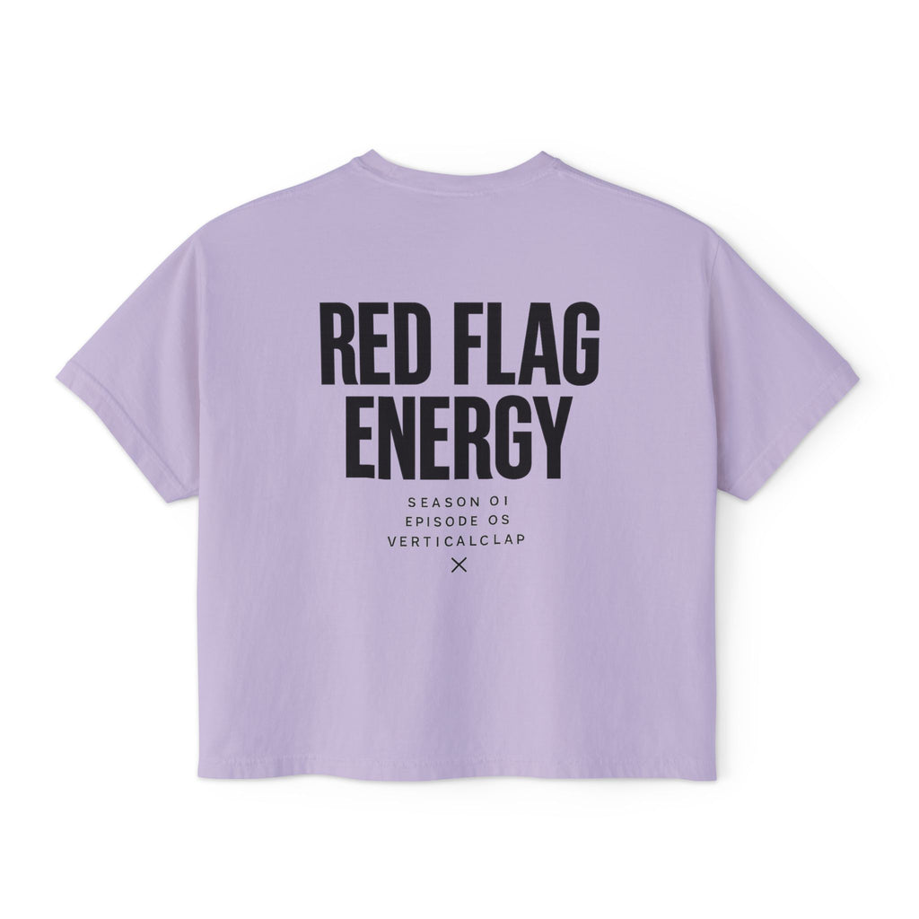 Red Flag Energy Women's Boxy Tee – Bold Graphic Back Print