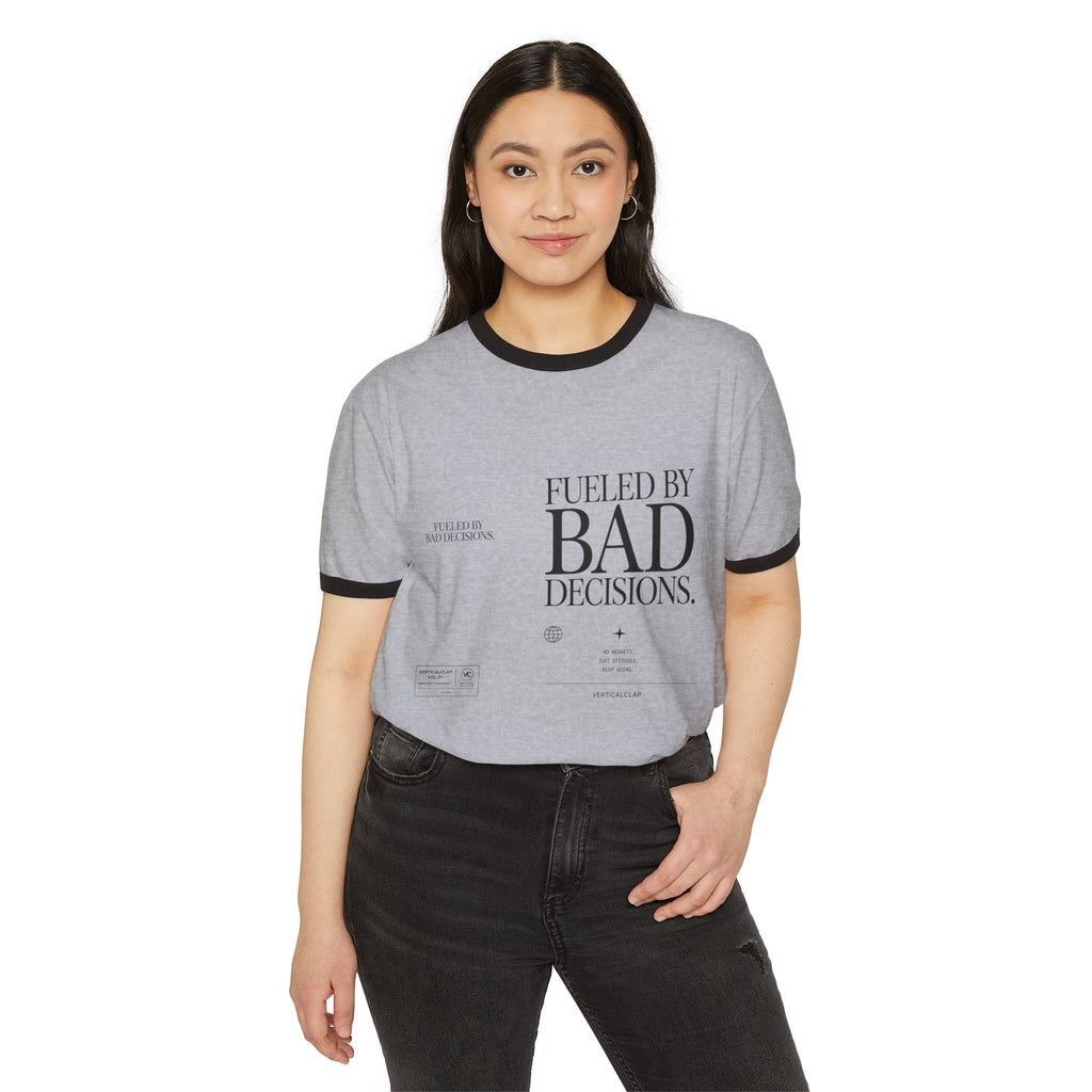 Ringer T-Shirt — "Fueled By Bad Decisions" Vintage Graphic Tee