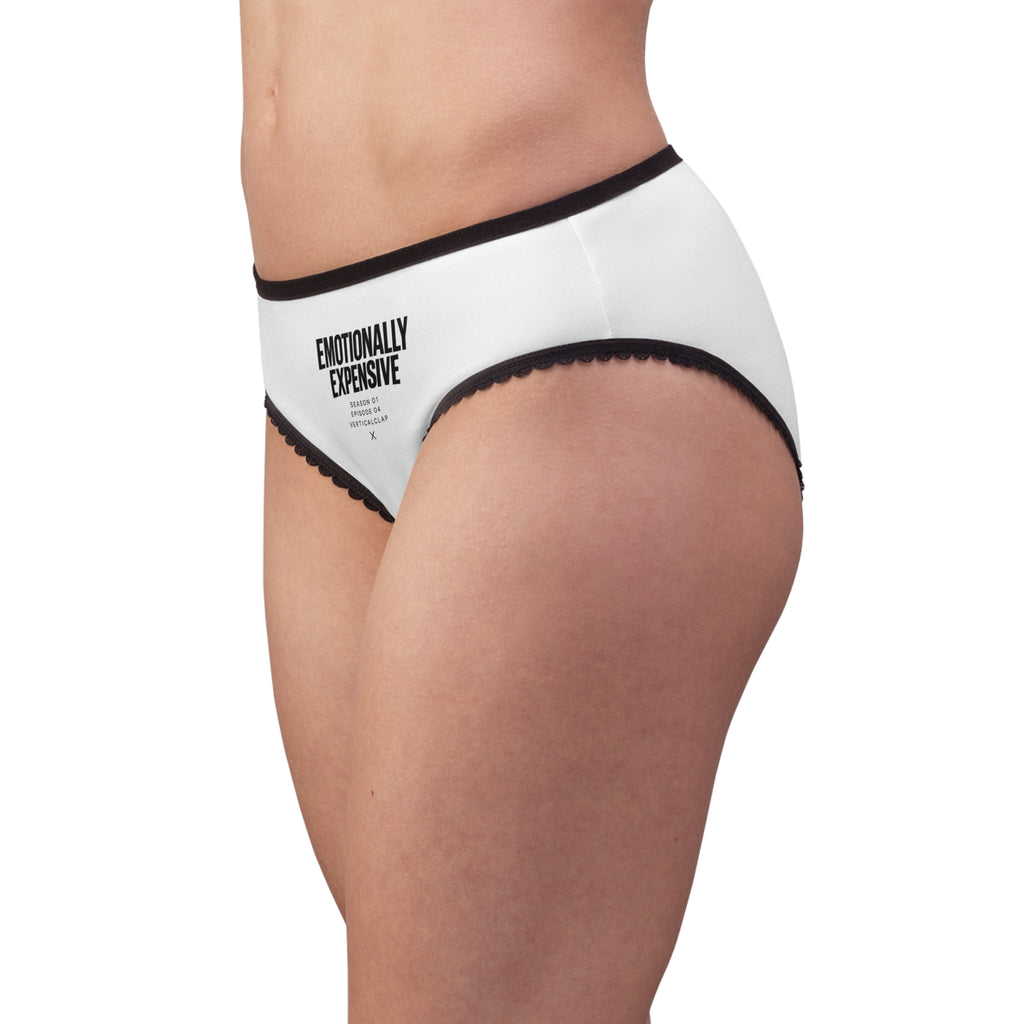 Women's Briefs — 'Red Flag Energy / Emotionally Expensive' Printed Lace-Trim Briefs