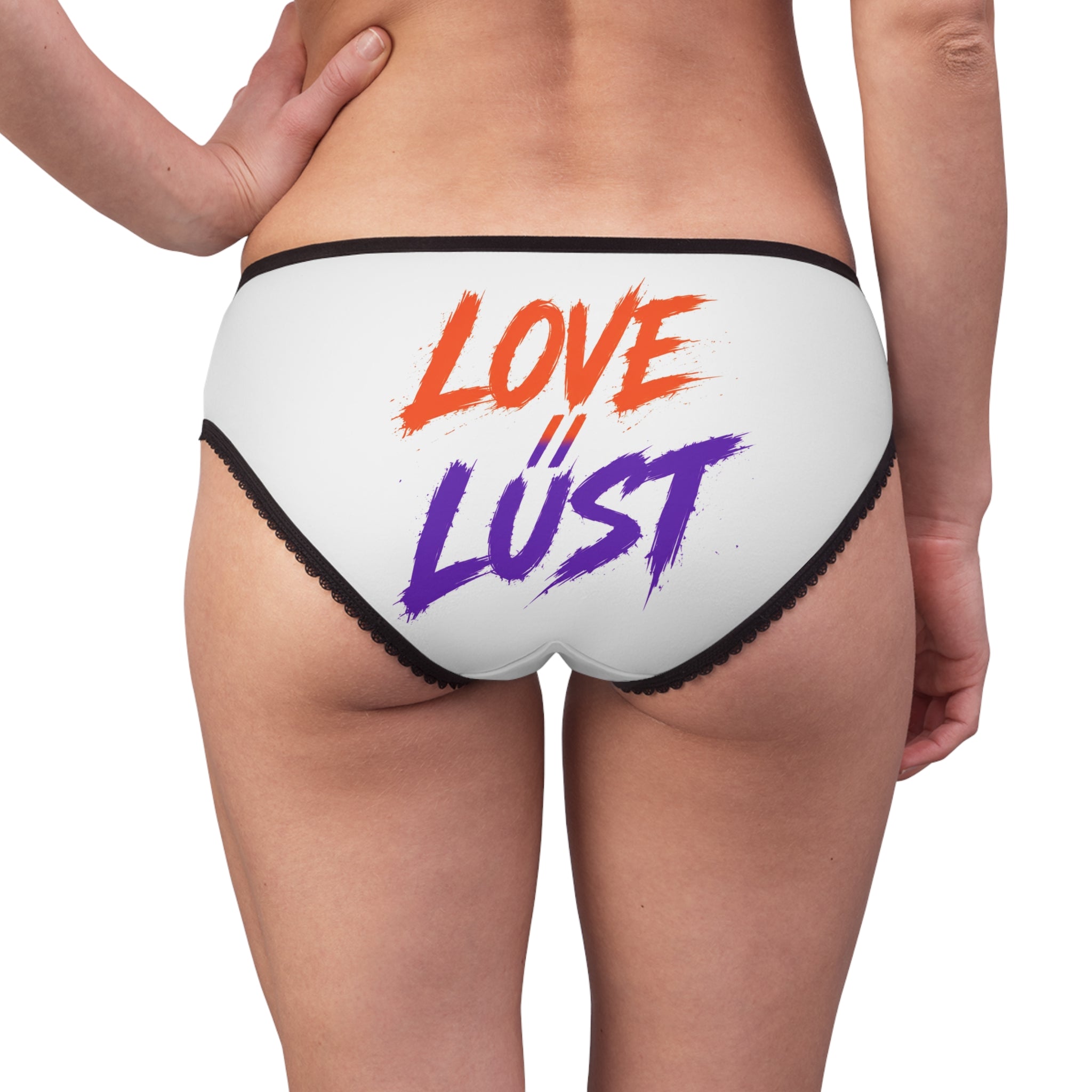 Women's Briefs — "Love Me Like a Bad Idea" Lace-Trimmed Printed Panties