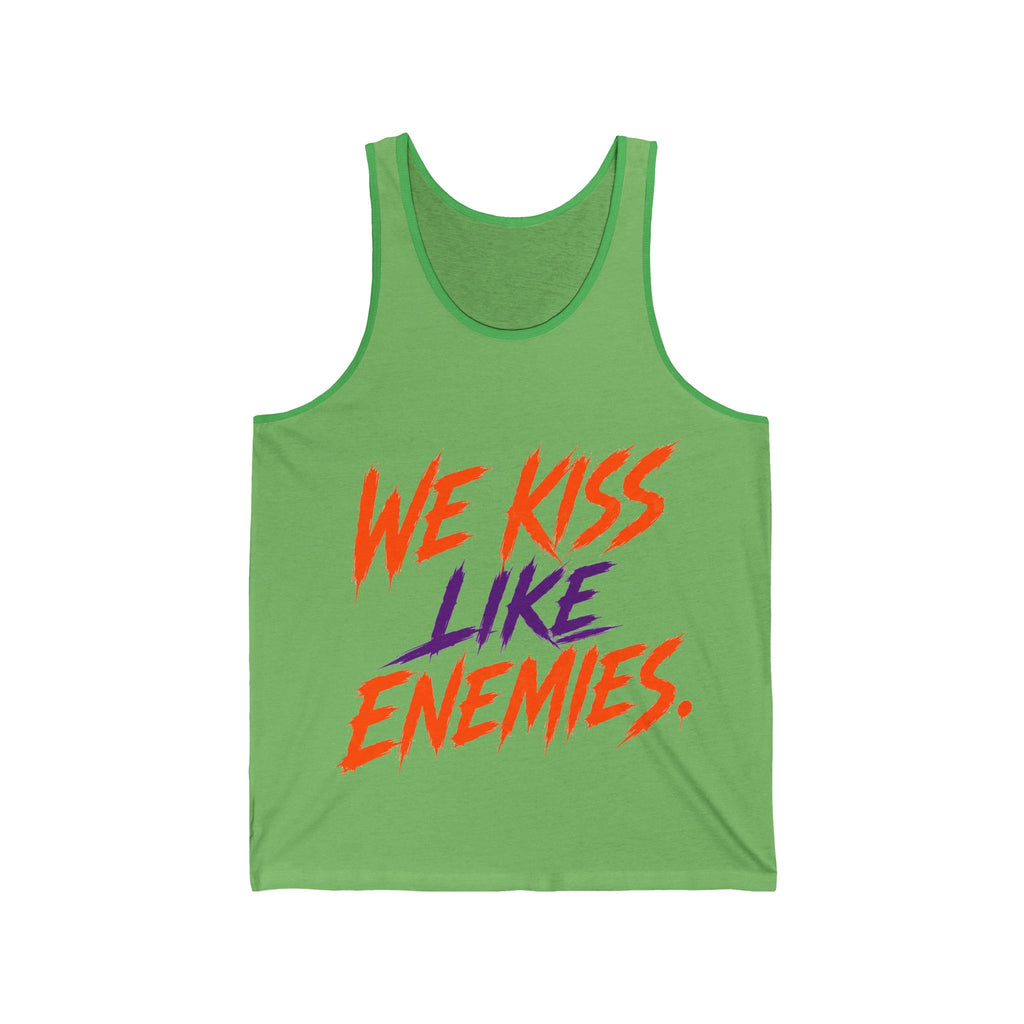 Tank Top — "We Kiss Like Enemies" Graphic Romantic Couple Tank