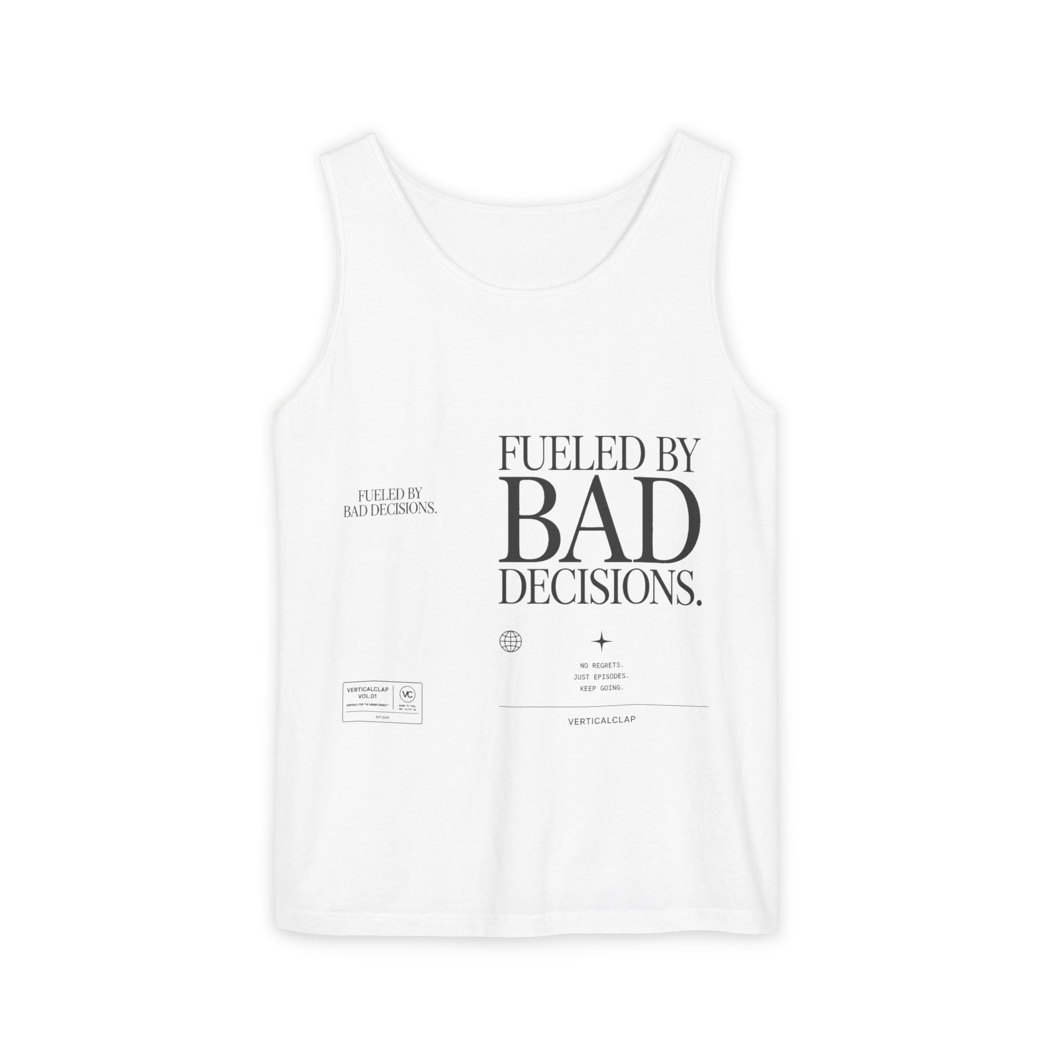 Tank Top — “Fueled by Bad Decisions” Graphic Sleeveless Tee