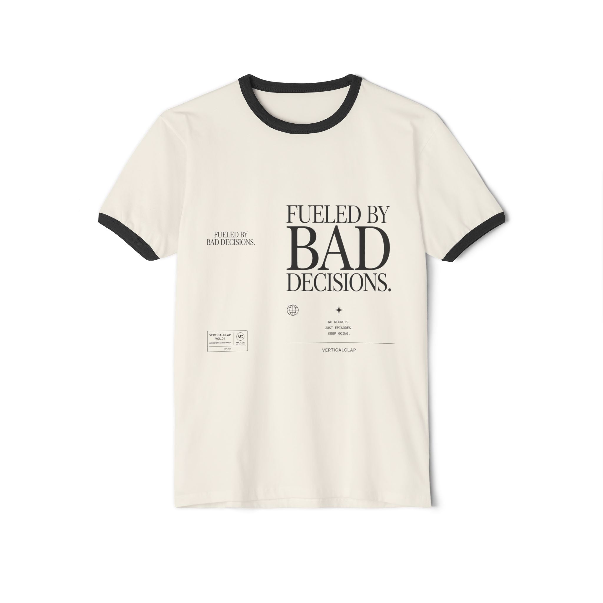 Ringer T-Shirt — "Fueled By Bad Decisions" Vintage Graphic Tee