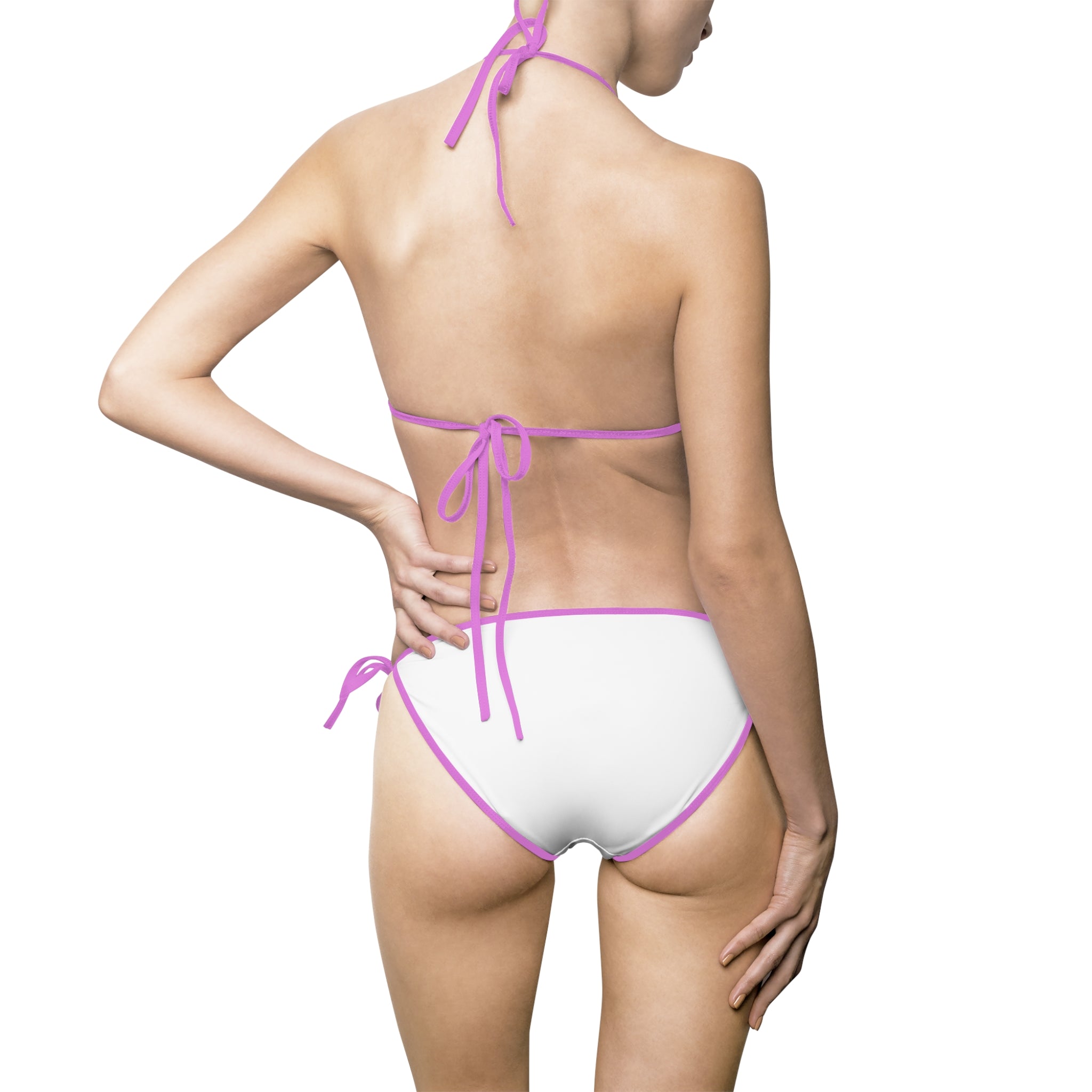 White Triangle Bikini Swimsuit - Tie-Side Women's Two-Piece Beachwear