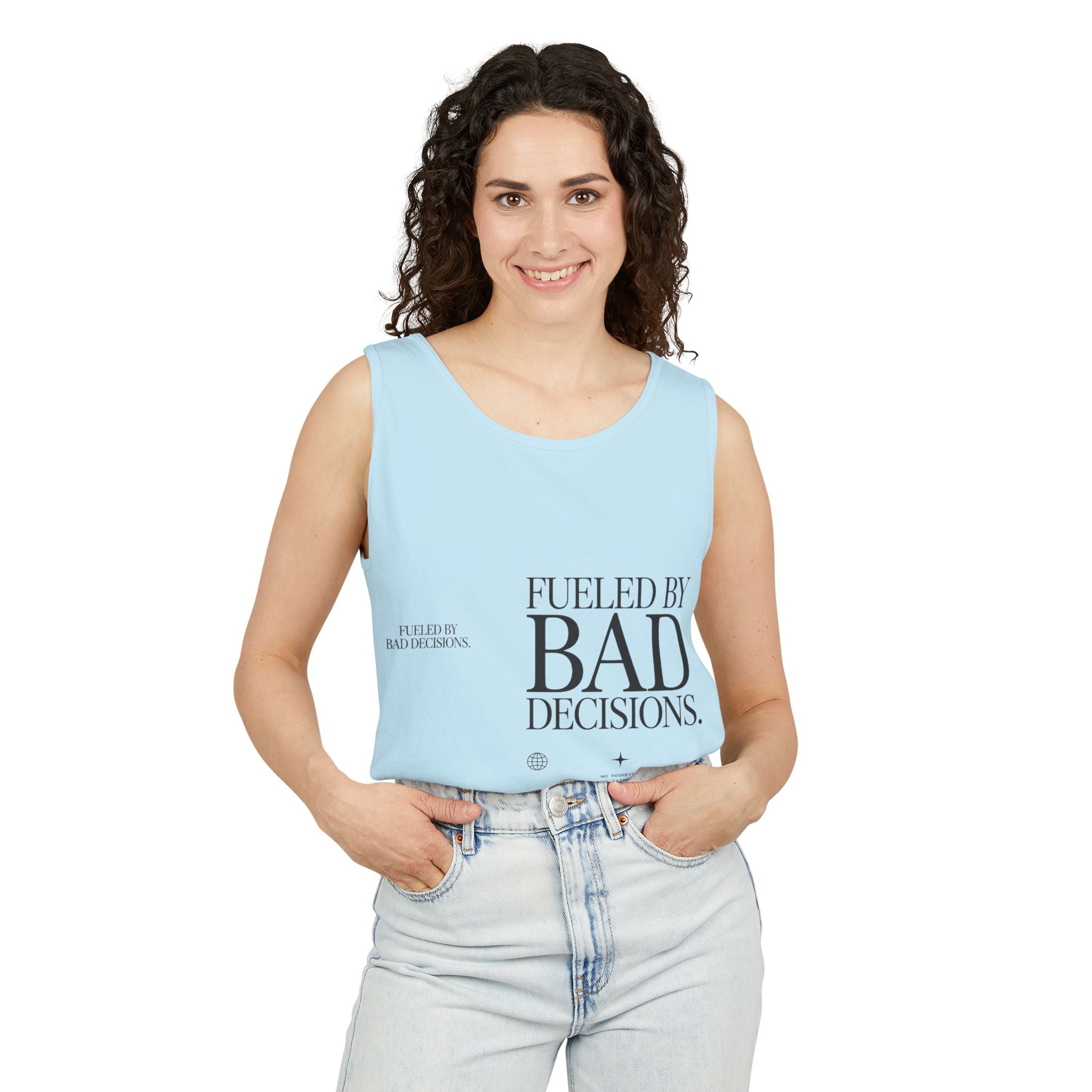 Tank Top — “Fueled by Bad Decisions” Graphic Sleeveless Tee