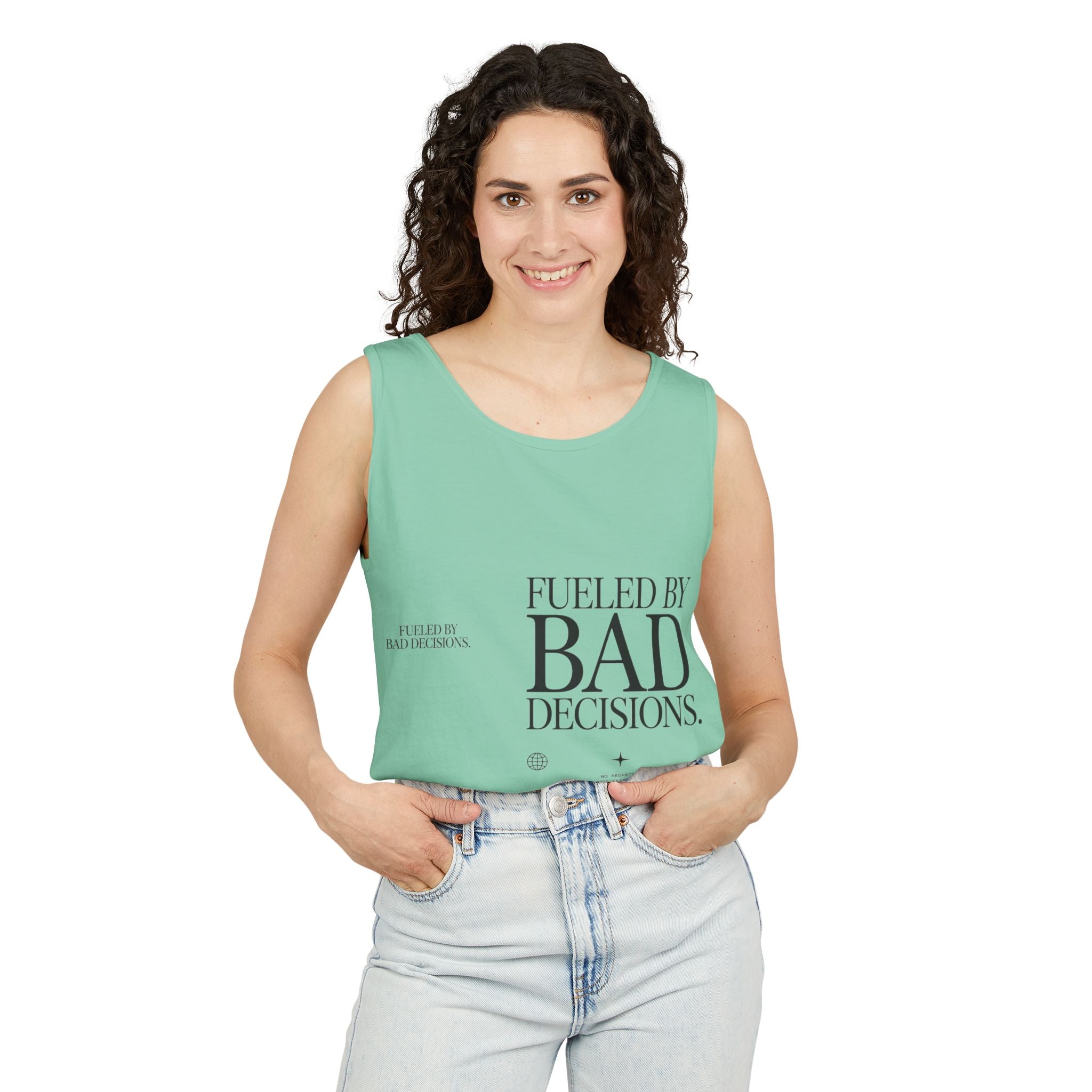 Tank Top — “Fueled by Bad Decisions” Graphic Sleeveless Tee