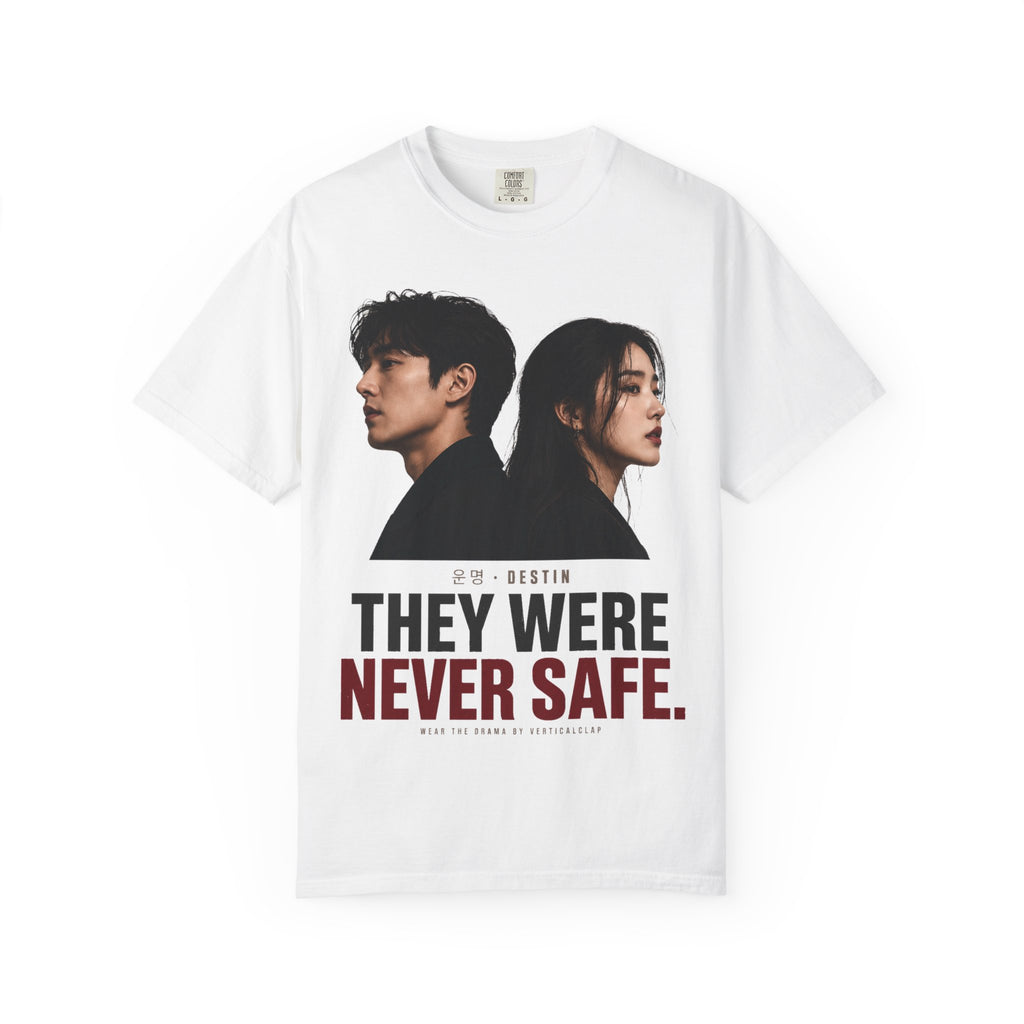 T‑Shirt — "They Were Never Safe." Graphic Tee (Dramatic Portrait Movie‑Style Design)