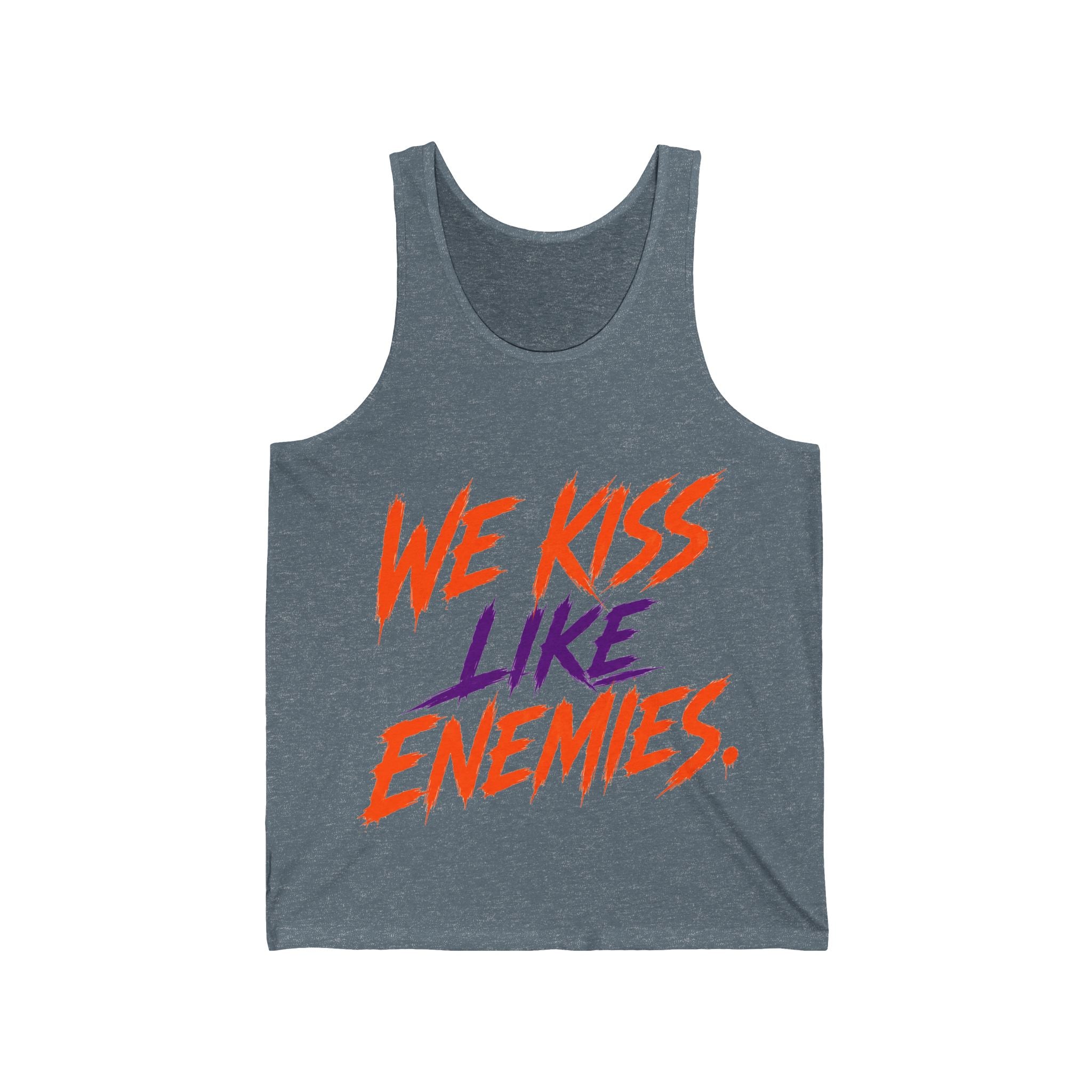 Tank Top — "We Kiss Like Enemies" Graphic Romantic Couple Tank