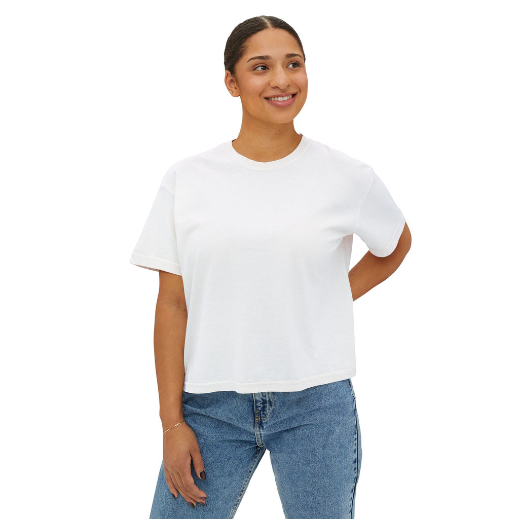 Red Flag Energy Women's Boxy Tee – Bold Graphic Back Print