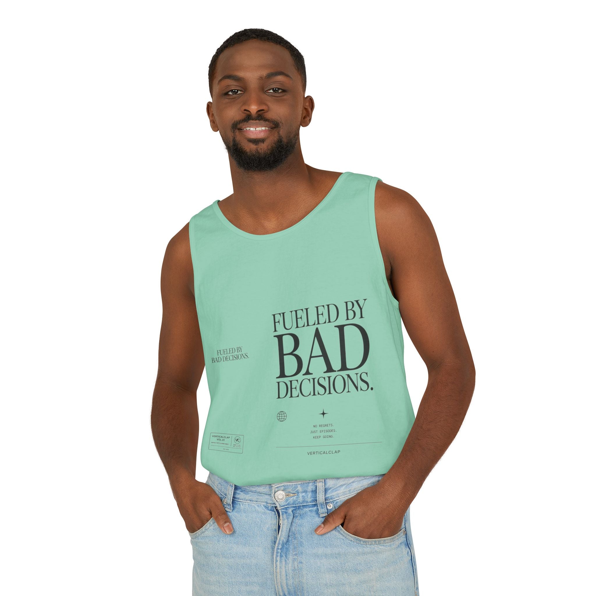 Tank Top — “Fueled by Bad Decisions” Graphic Sleeveless Tee