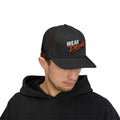 Wear Drama Snapback Trucker Cap — Bold Retro Script Mesh Hat