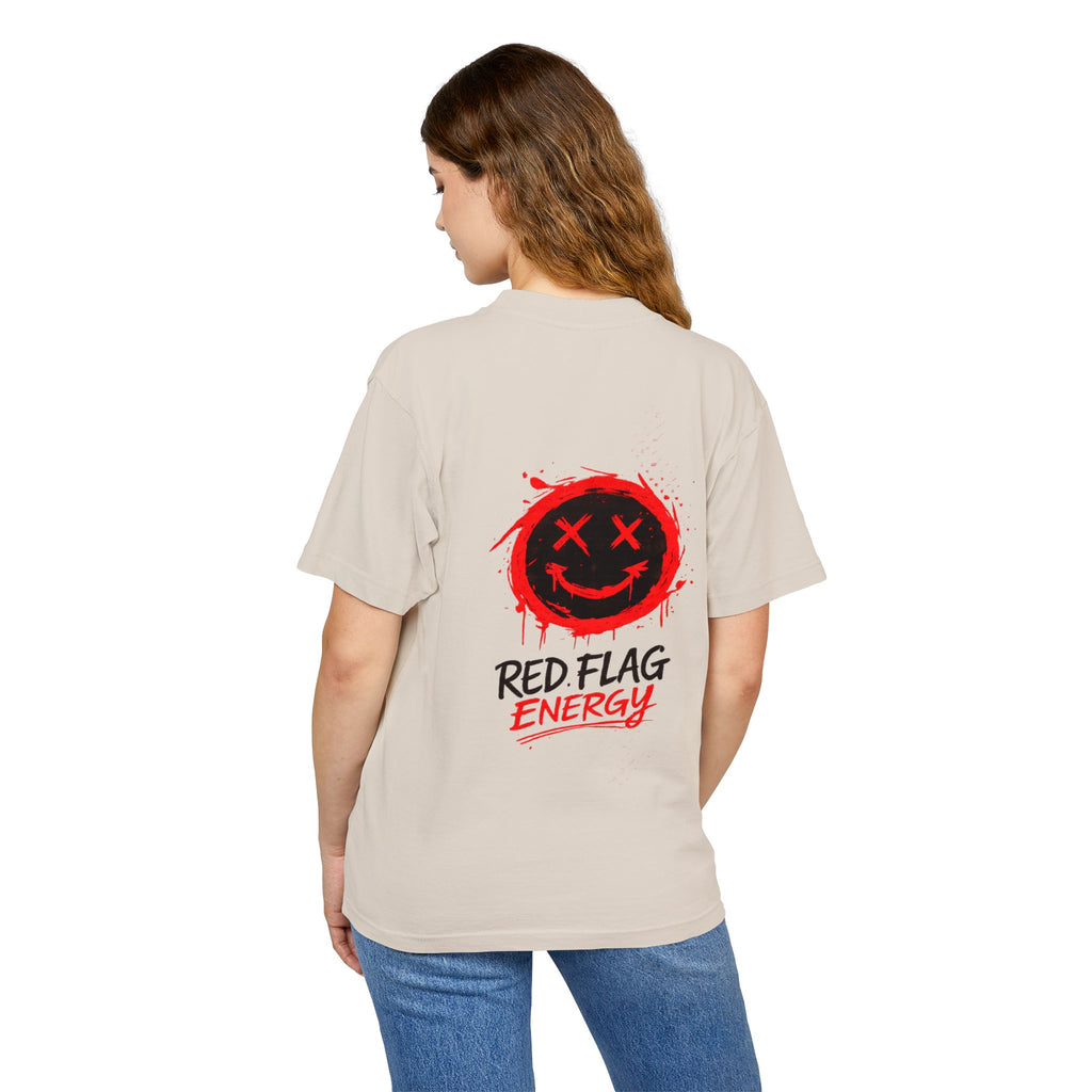 Red Flag Energy Tee — "Expert in Bad Choice and Worst Timing" Graphic T-Shirt