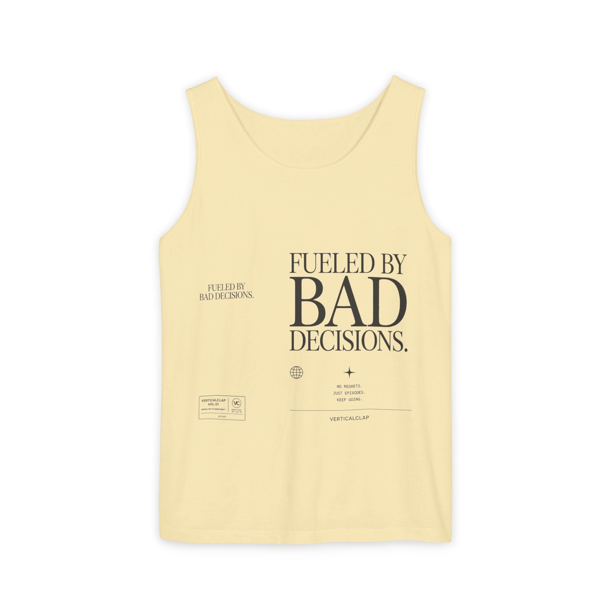 Tank Top — “Fueled by Bad Decisions” Graphic Sleeveless Tee