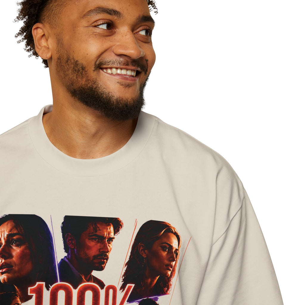 100% Drama Oversized Tee — Graphic Men’s T‑Shirt