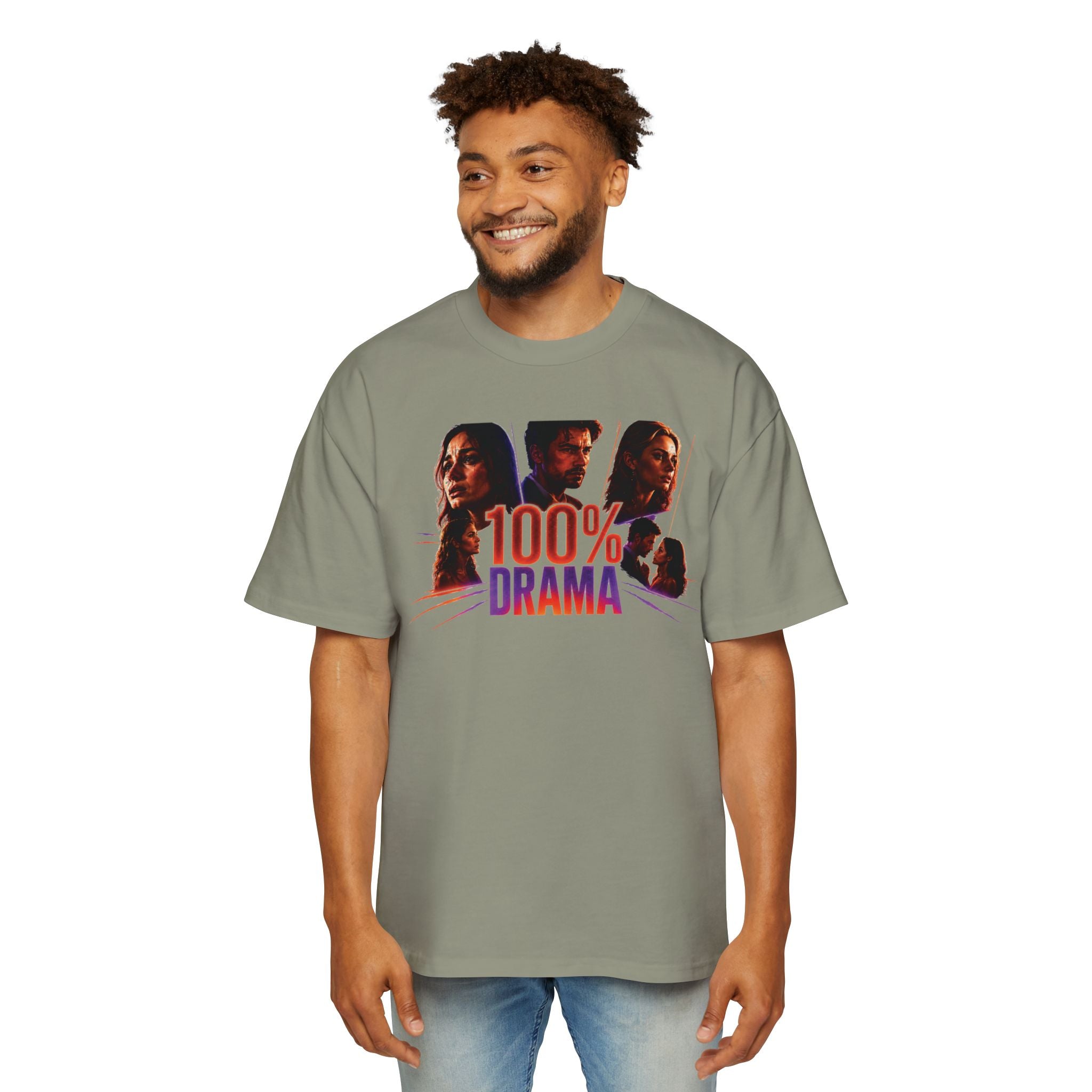 100% Drama Oversized Tee — Graphic Men’s T‑Shirt