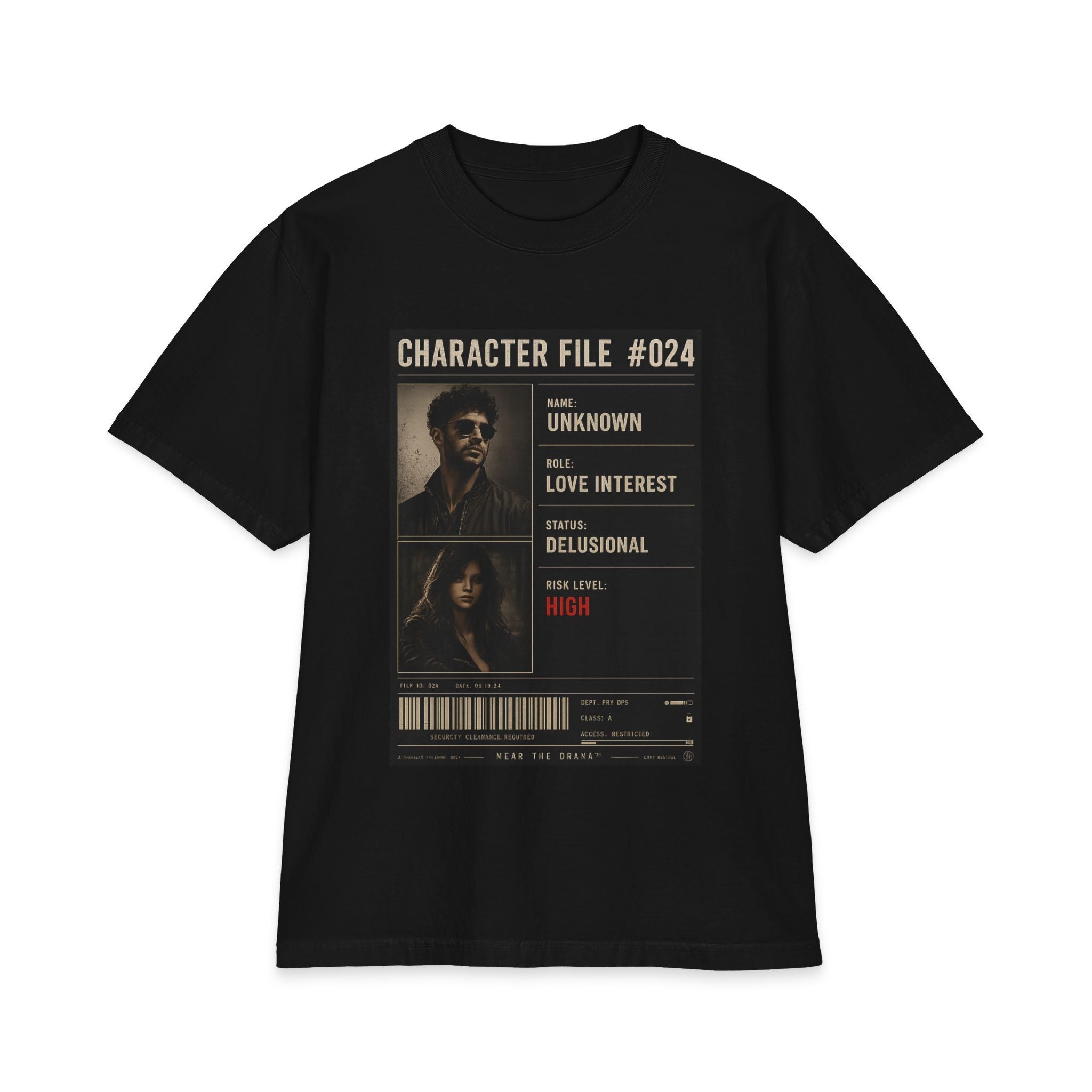 Character File Tee — "Character File #024: Unknown" Graphic T‑Shirt