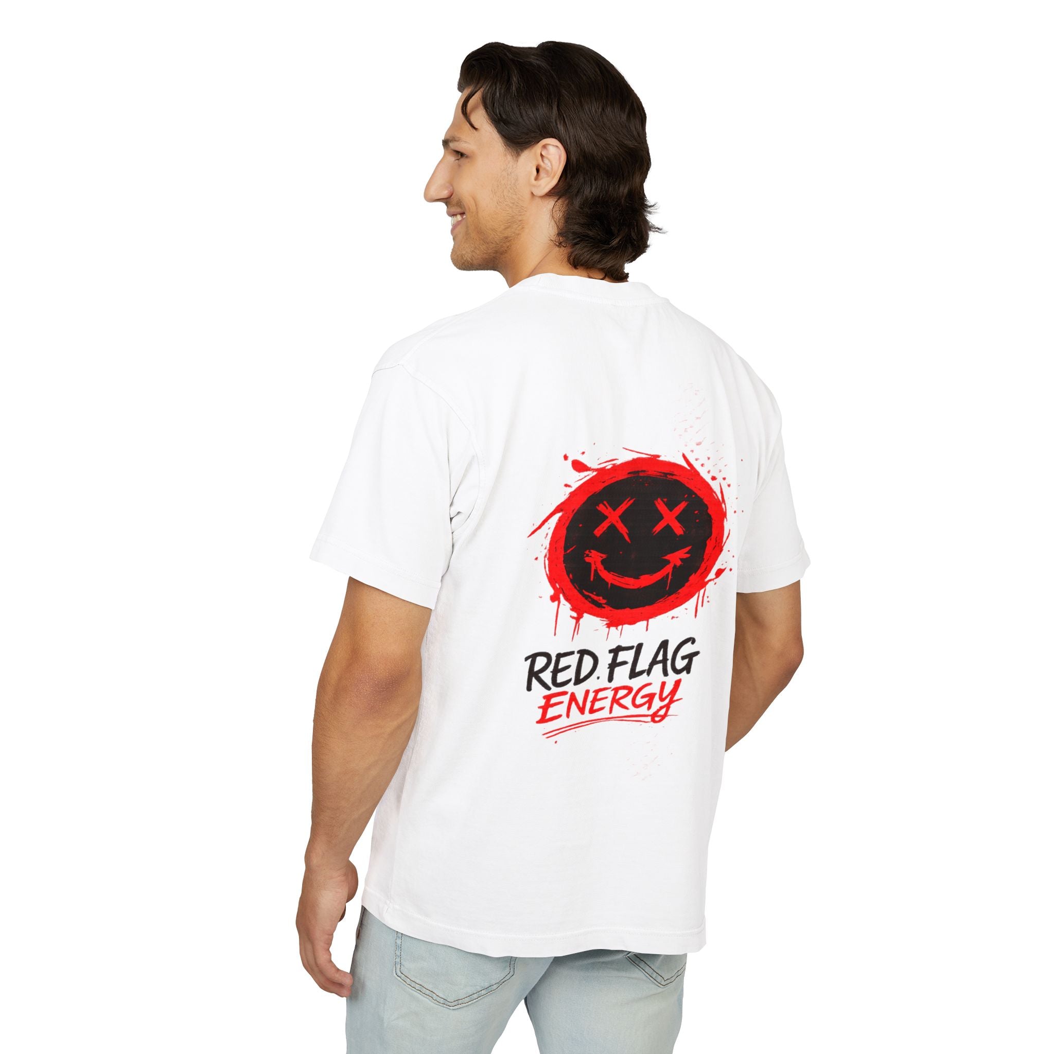 Red Flag Energy Tee — "Expert in Bad Choice and Worst Timing" Graphic T-Shirt