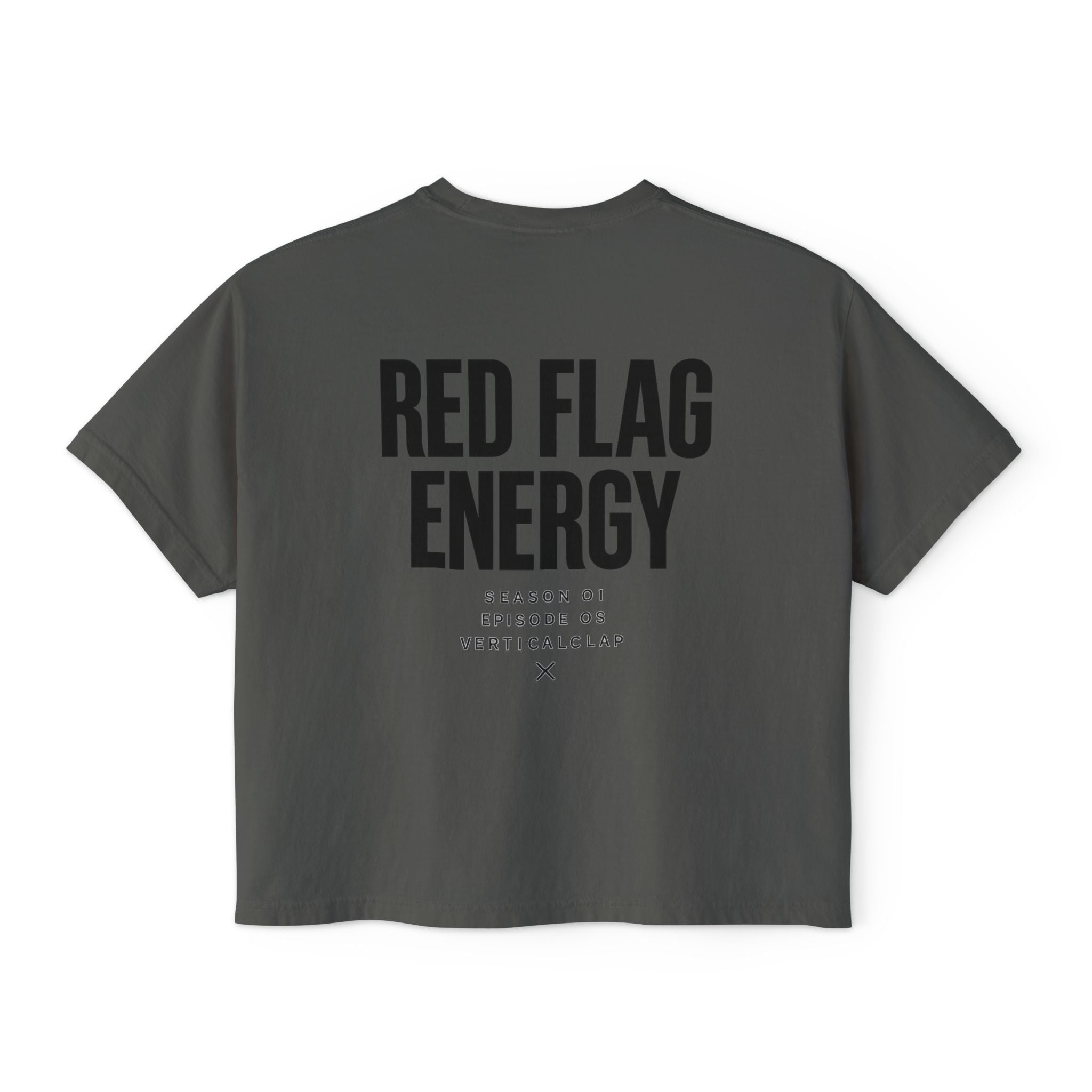 Red Flag Energy Women's Boxy Tee – Bold Graphic Back Print