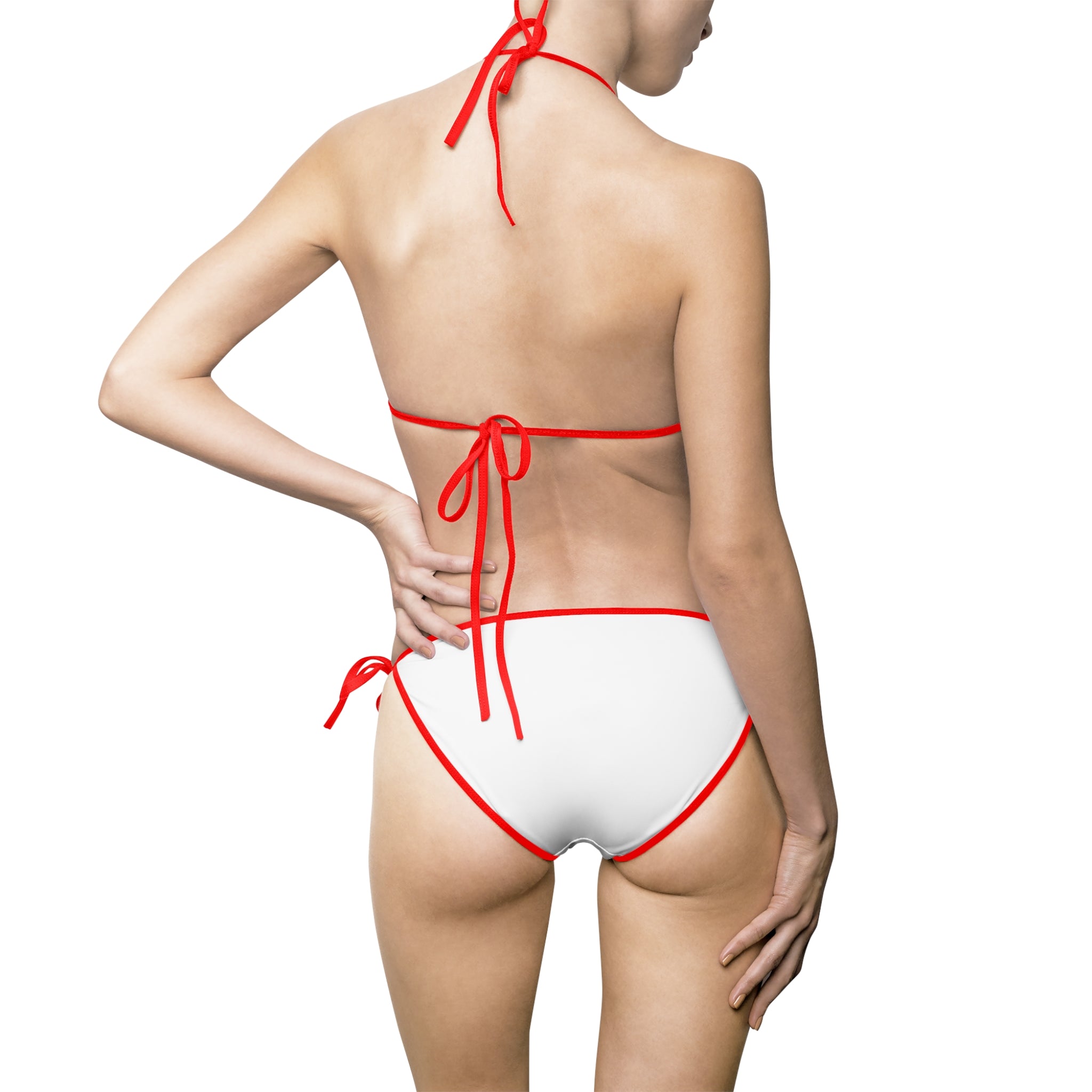 White Triangle Bikini Swimsuit - Tie-Side Women's Two-Piece Beachwear