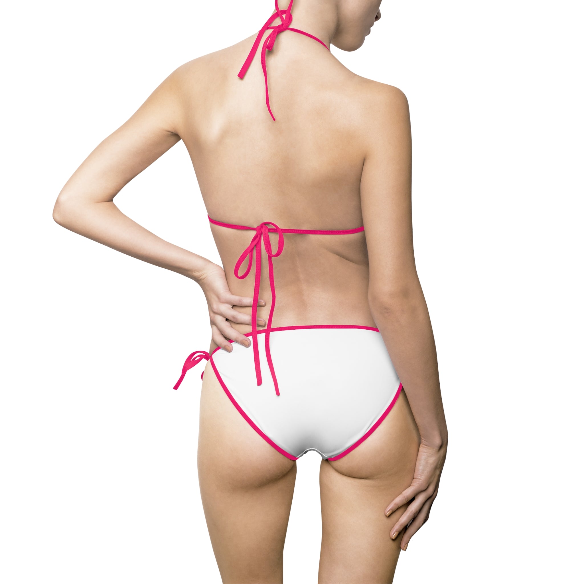 White Triangle Bikini Swimsuit - Tie-Side Women's Two-Piece Beachwear