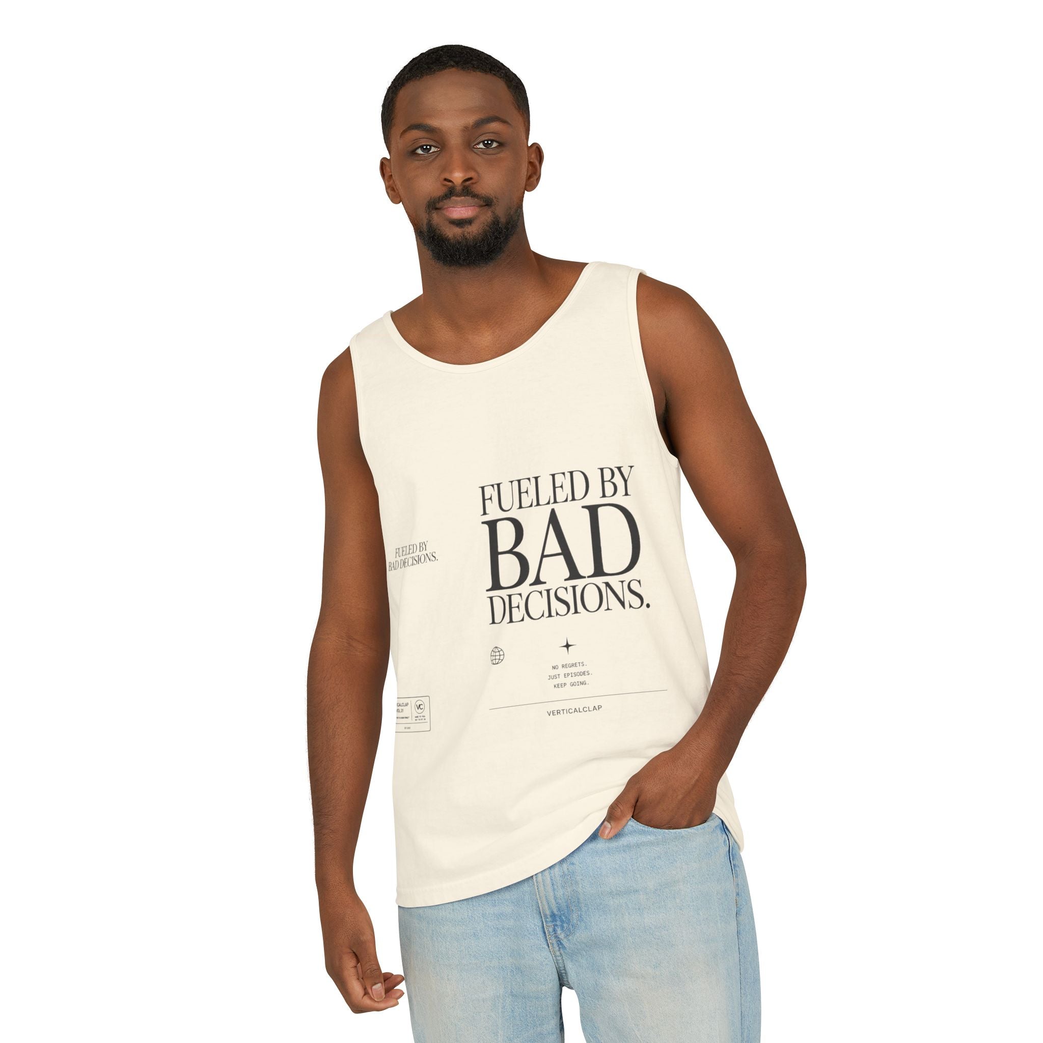 Tank Top — “Fueled by Bad Decisions” Graphic Sleeveless Tee