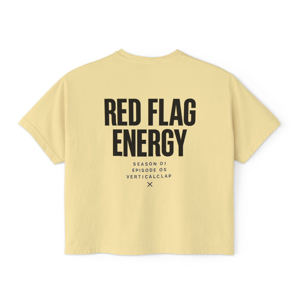 Red Flag Energy Women's Boxy Tee – Bold Graphic Back Print