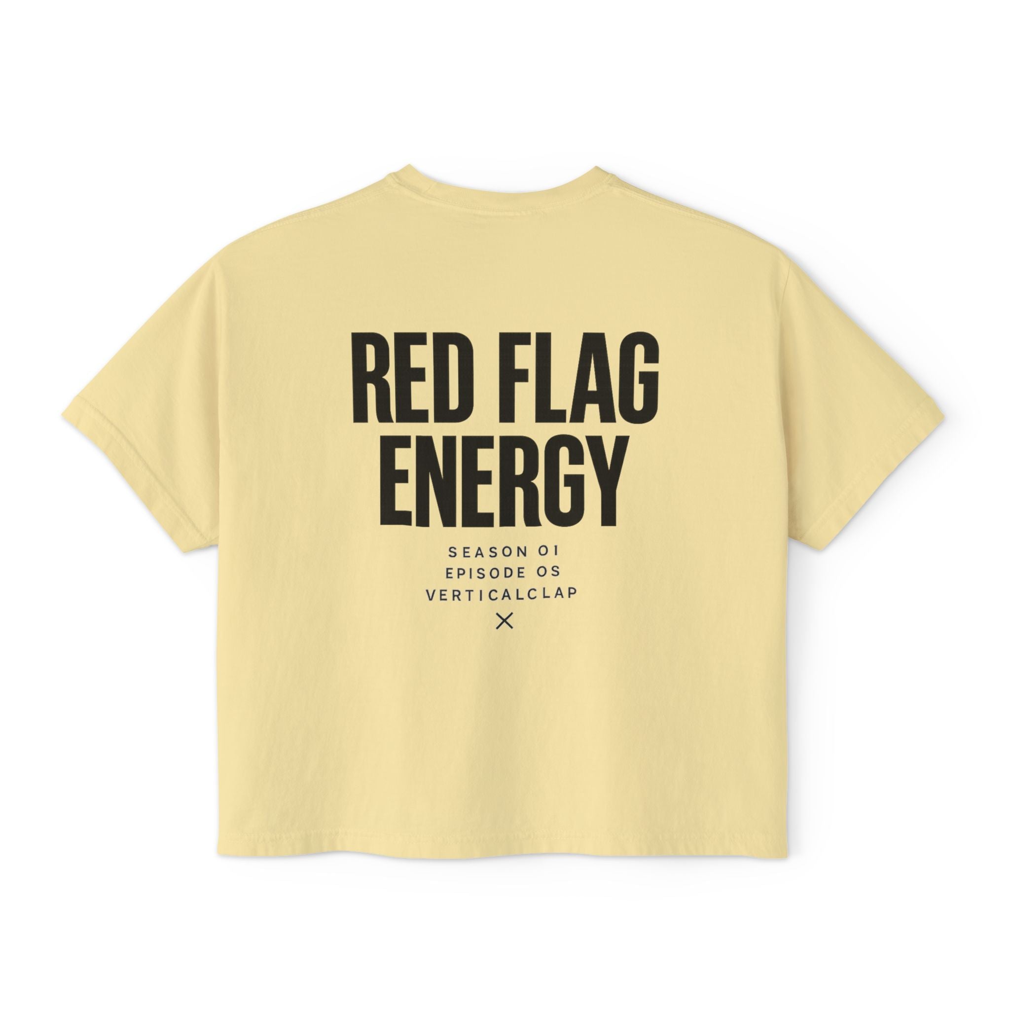 Red Flag Energy Women's Boxy Tee – Bold Graphic Back Print