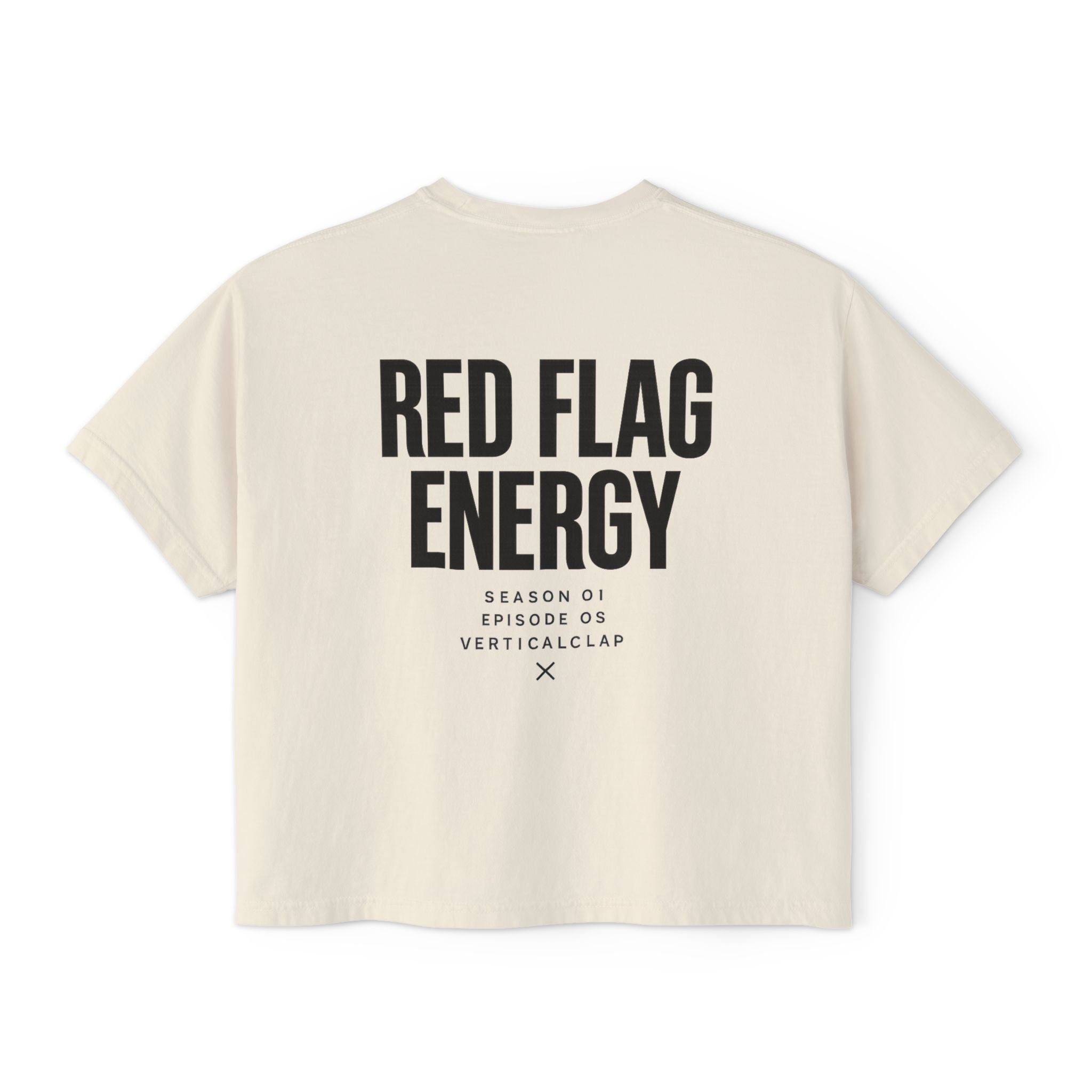 Red Flag Energy Women's Boxy Tee – Bold Graphic Back Print