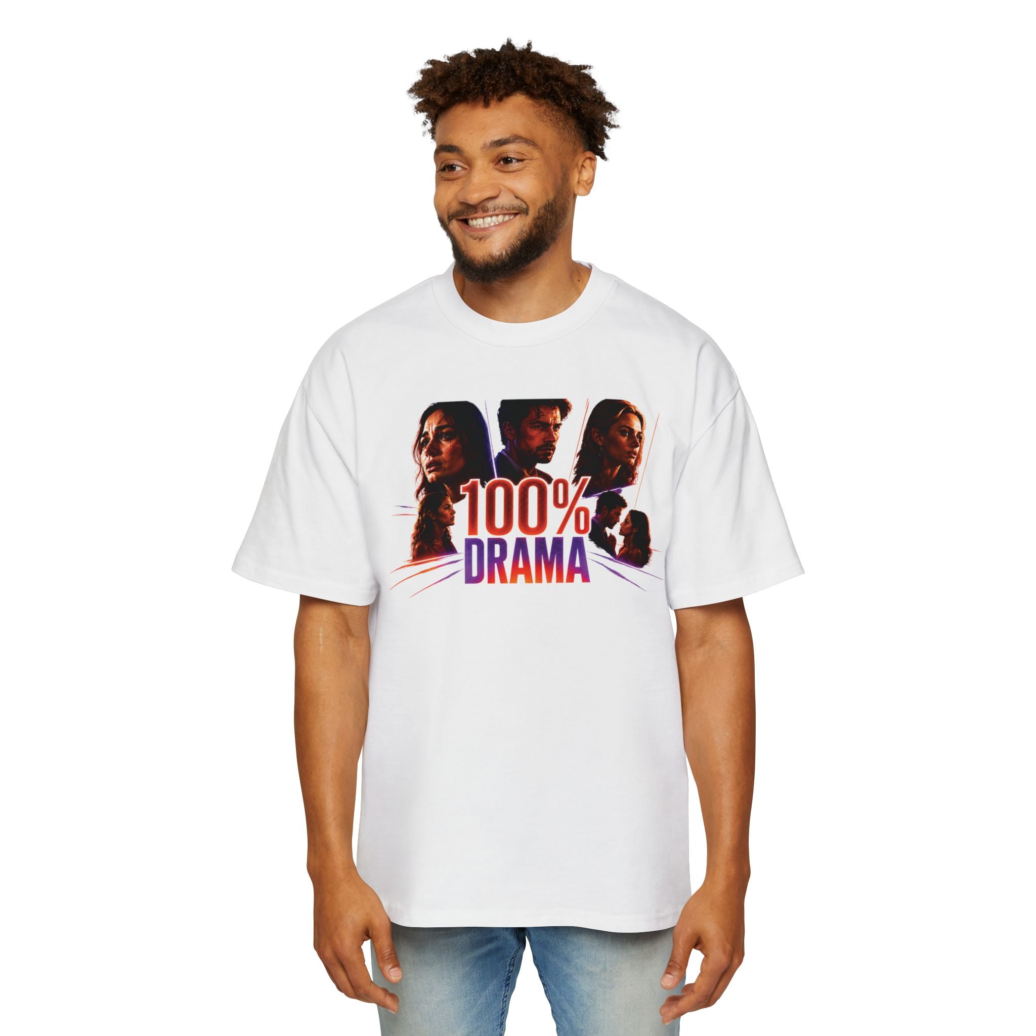 100% Drama Oversized Tee — Graphic Men’s T‑Shirt