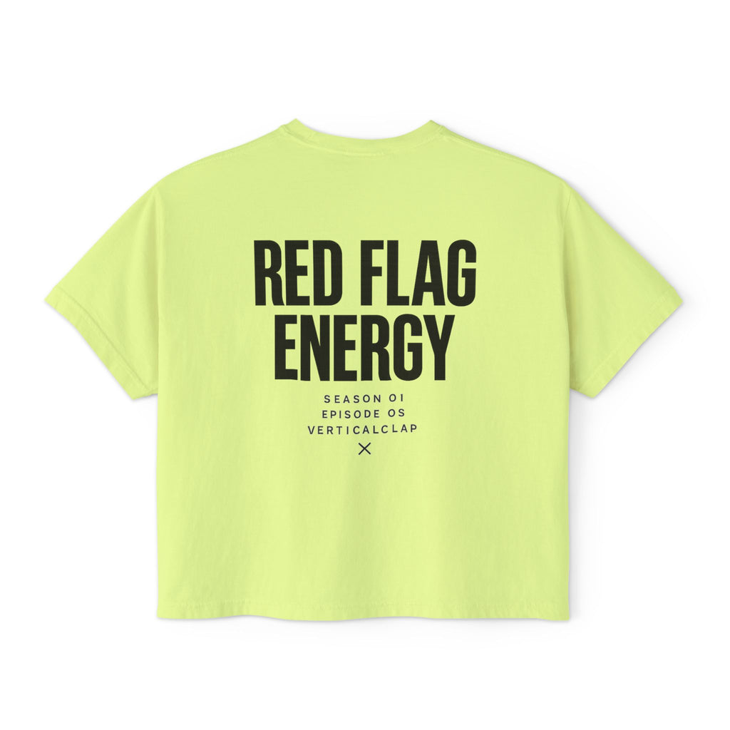 Red Flag Energy Women's Boxy Tee – Bold Graphic Back Print