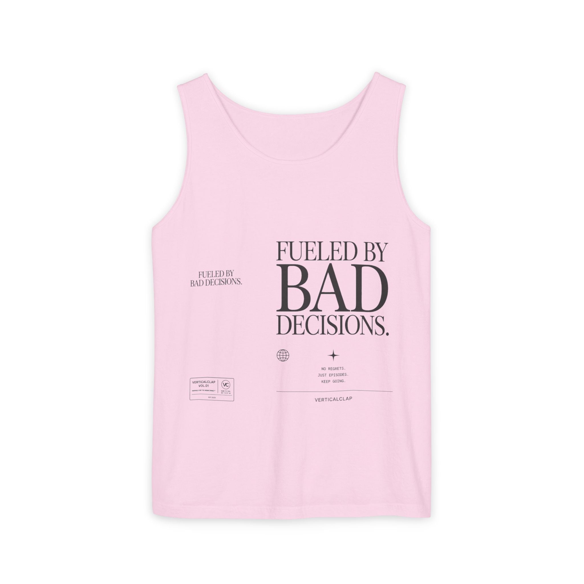 Tank Top — “Fueled by Bad Decisions” Graphic Sleeveless Tee