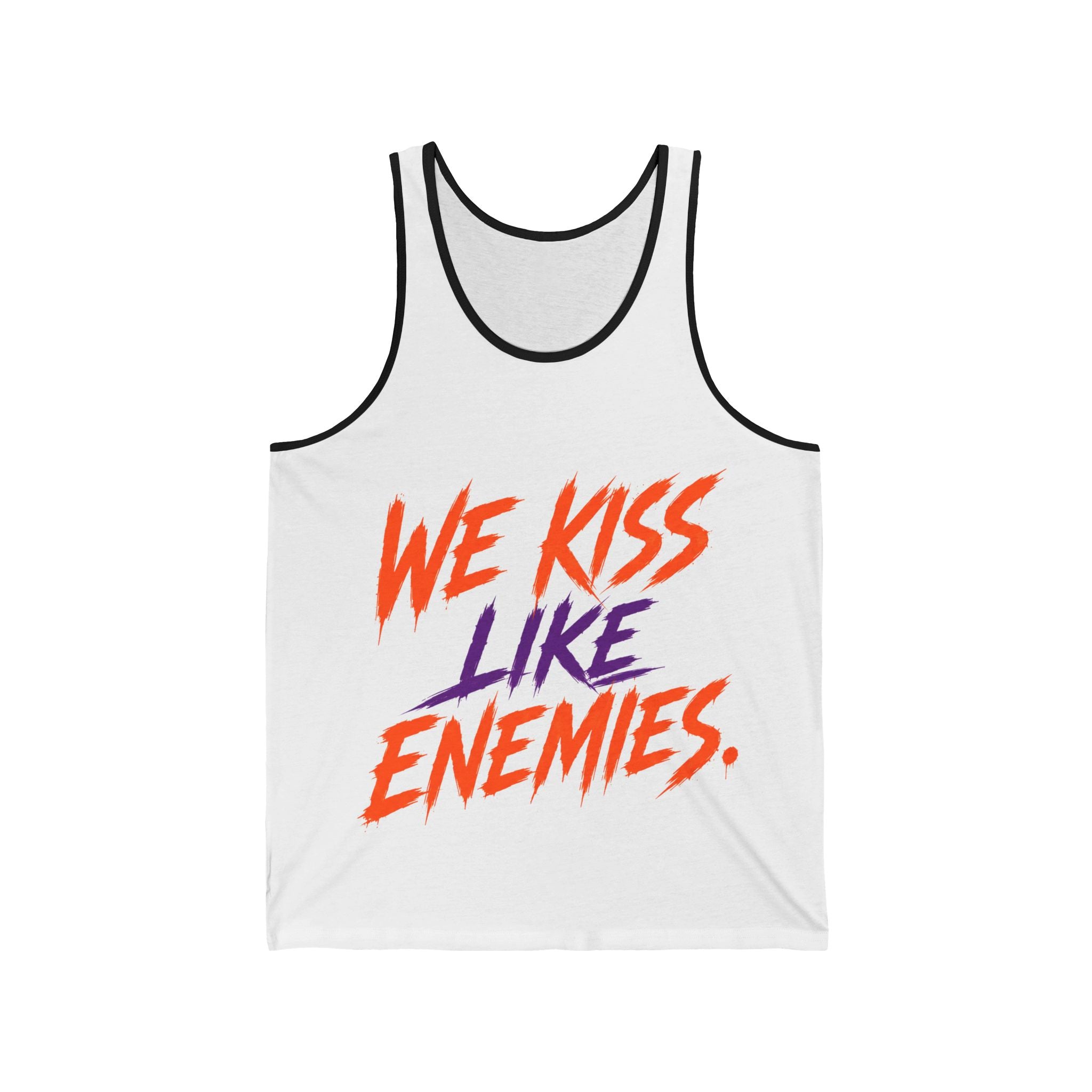 Tank Top — "We Kiss Like Enemies" Graphic Romantic Couple Tank