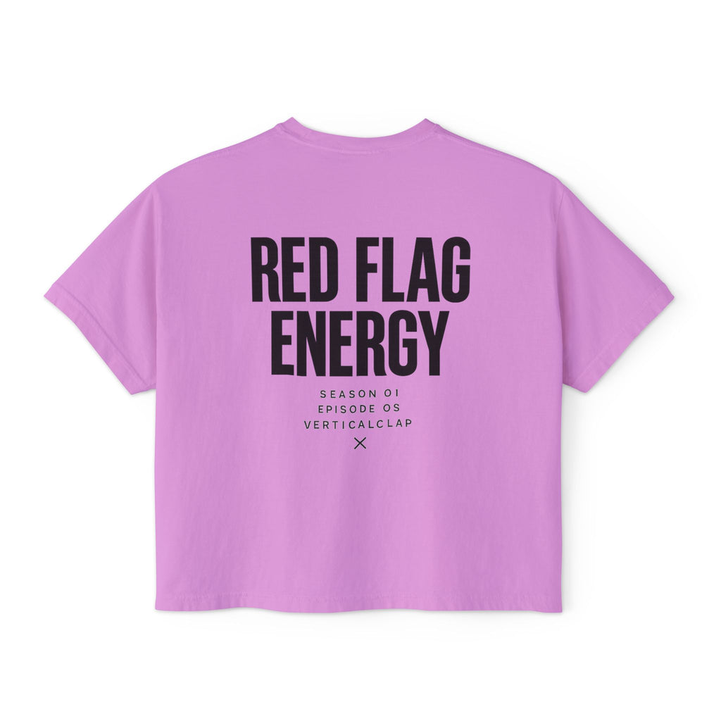 Red Flag Energy Women's Boxy Tee – Bold Graphic Back Print