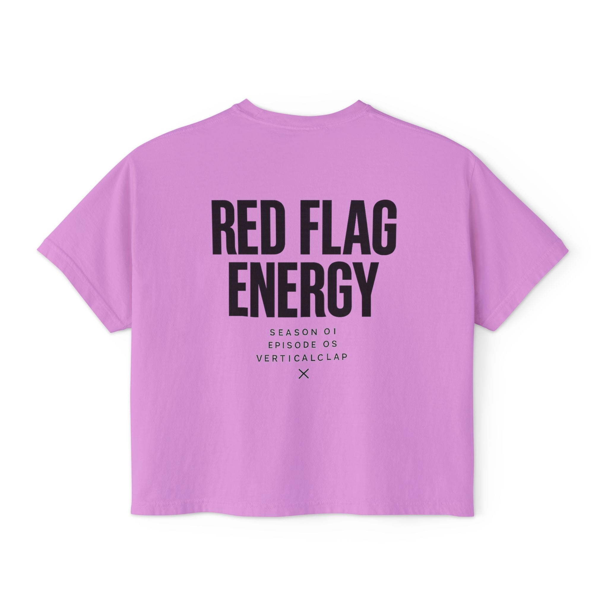 Red Flag Energy Women's Boxy Tee – Bold Graphic Back Print