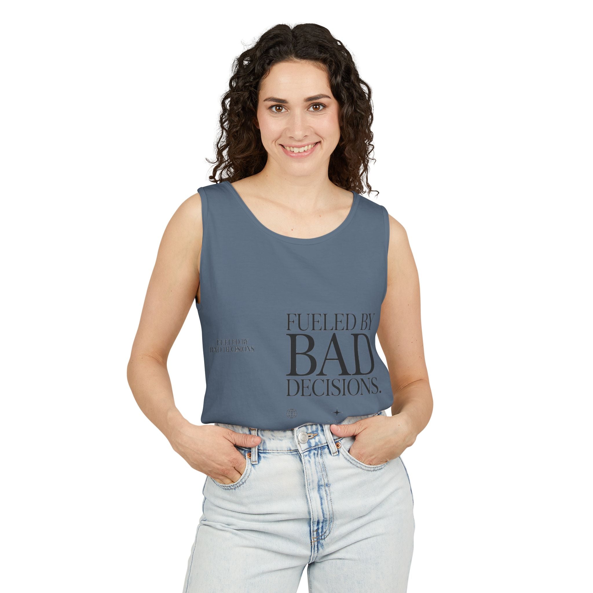 Tank Top — “Fueled by Bad Decisions” Graphic Sleeveless Tee