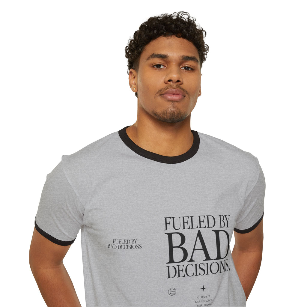 Ringer T-Shirt — "Fueled By Bad Decisions" Vintage Graphic Tee