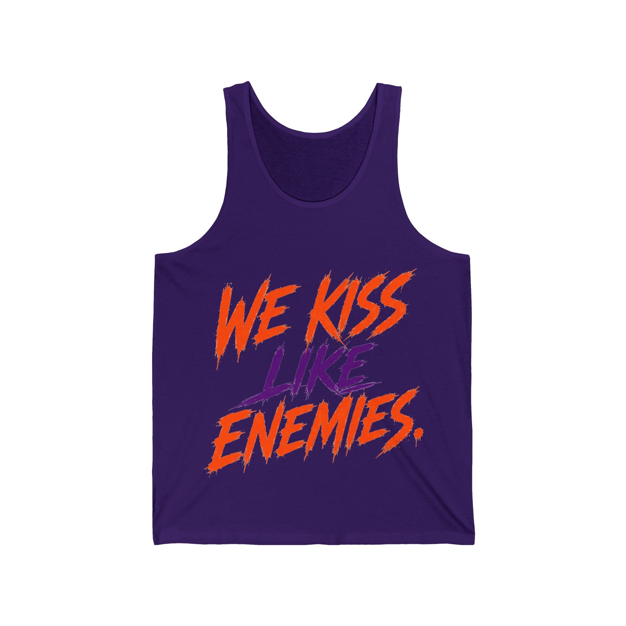 Tank Top — "We Kiss Like Enemies" Graphic Romantic Couple Tank