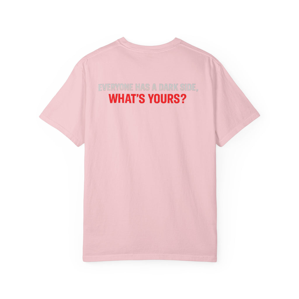 I Am The Red Flag T-Shirt — Funny Bold Text Graphic Tee (Back: "Everyone Has a Dark Side, What's Yours?")