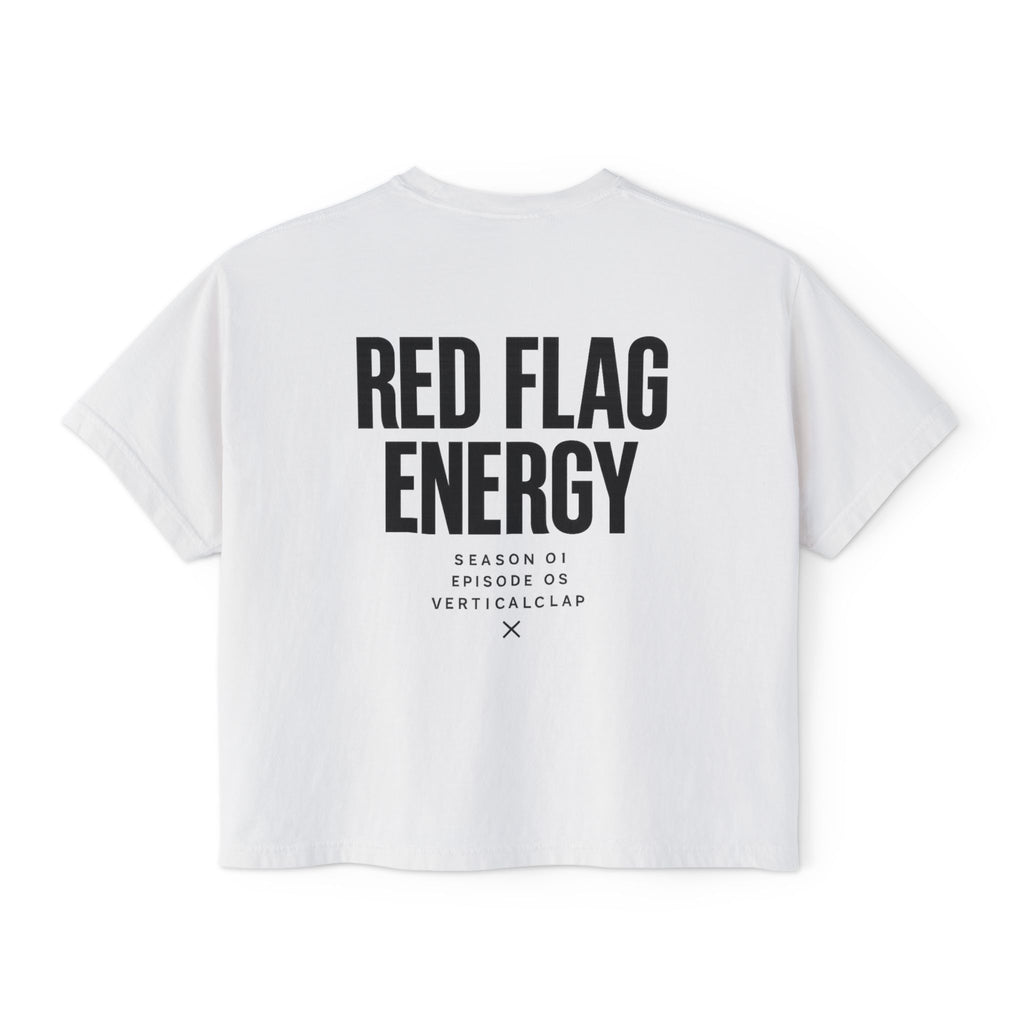 Red Flag Energy Women's Boxy Tee – Bold Graphic Back Print