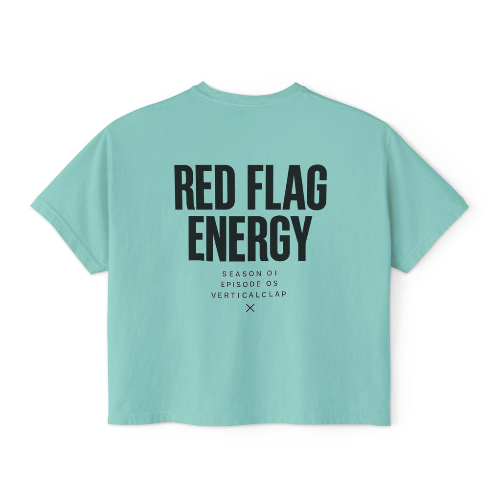 Red Flag Energy Women's Boxy Tee – Bold Graphic Back Print