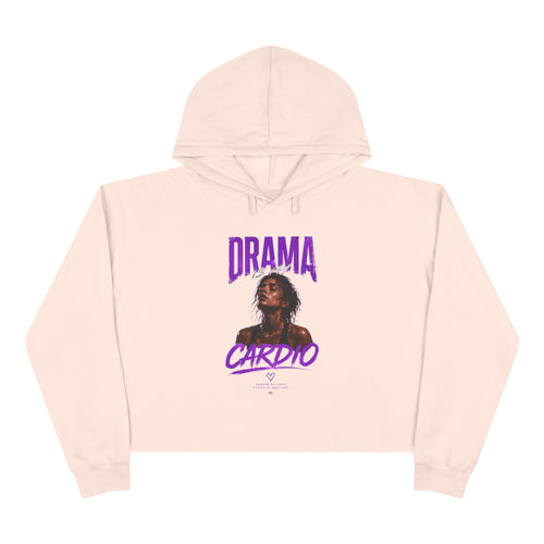 Drama Cardio Crop Hoodie — Graphic Cropped Pullover with Bold Typography