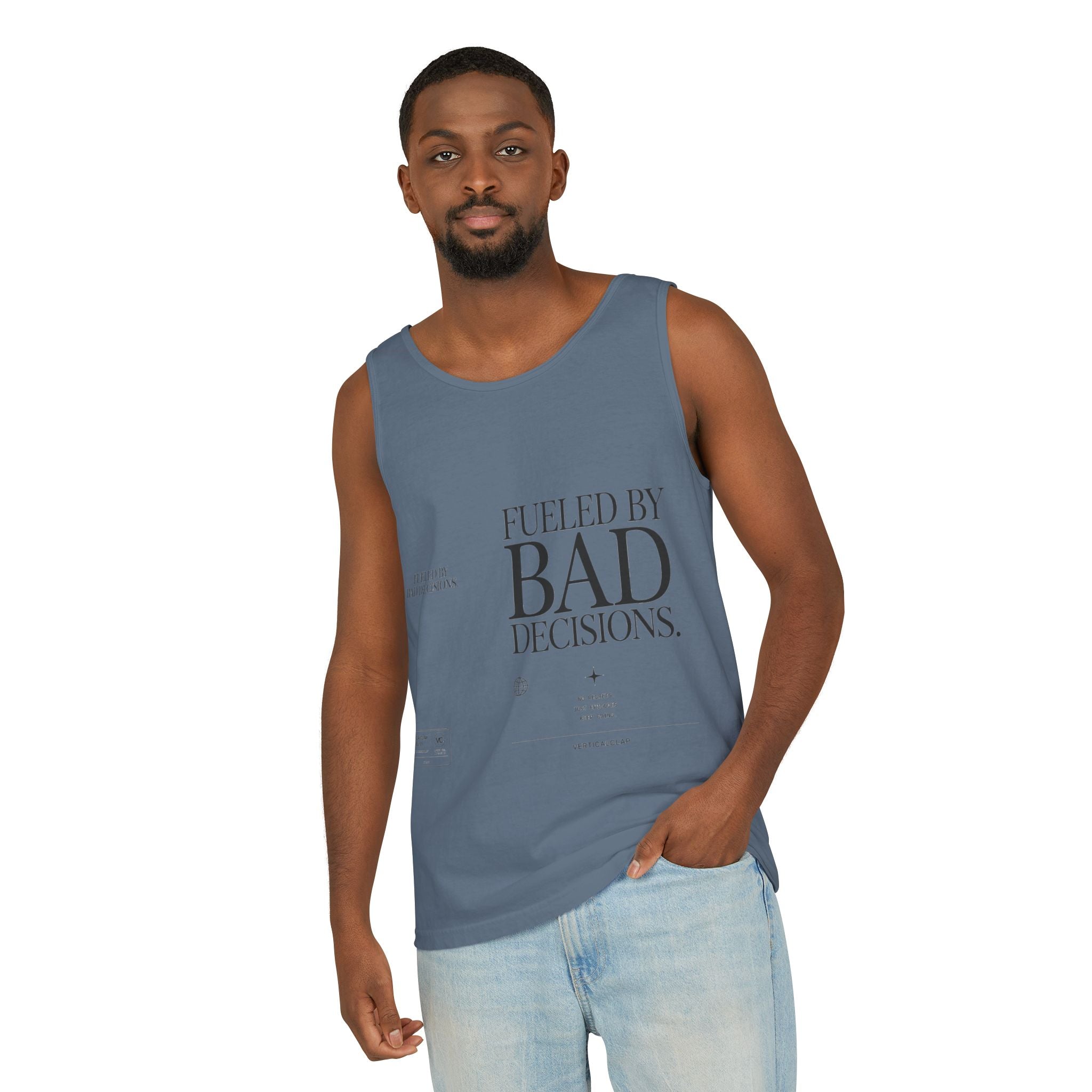 Tank Top — “Fueled by Bad Decisions” Graphic Sleeveless Tee
