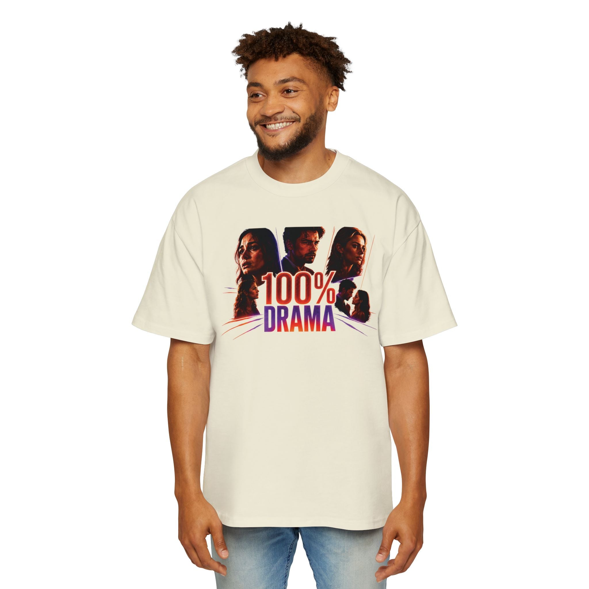100% Drama Oversized Tee — Graphic Men’s T‑Shirt