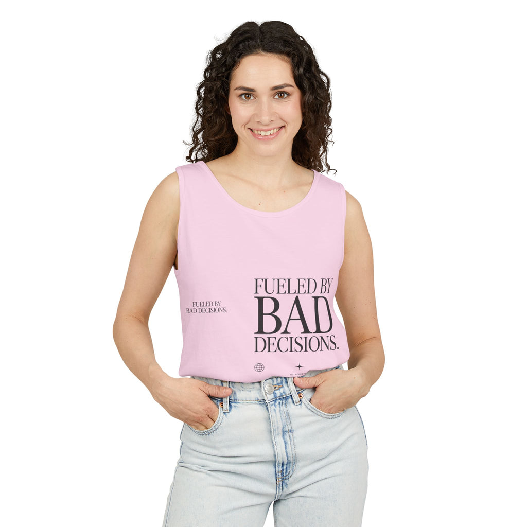 Tank Top — “Fueled by Bad Decisions” Graphic Sleeveless Tee