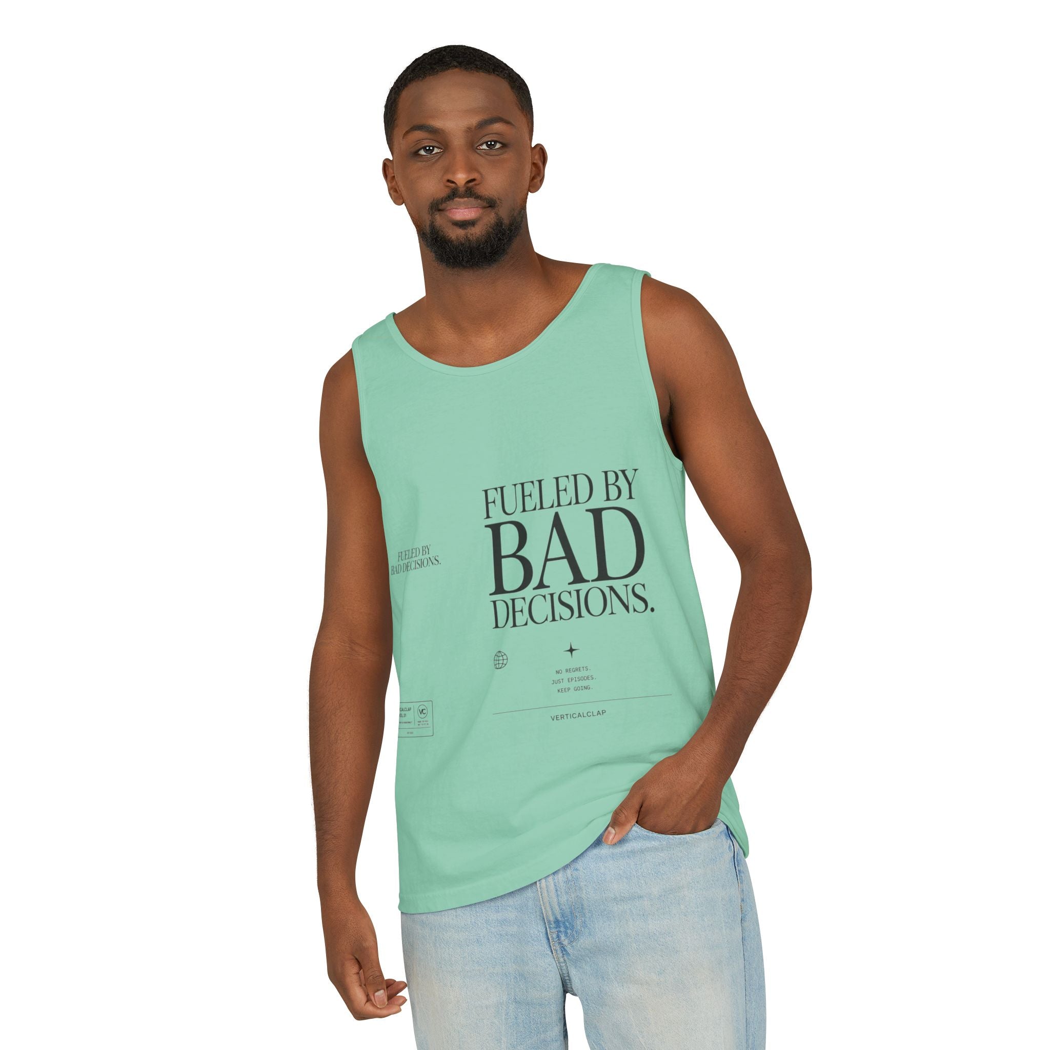 Tank Top — “Fueled by Bad Decisions” Graphic Sleeveless Tee