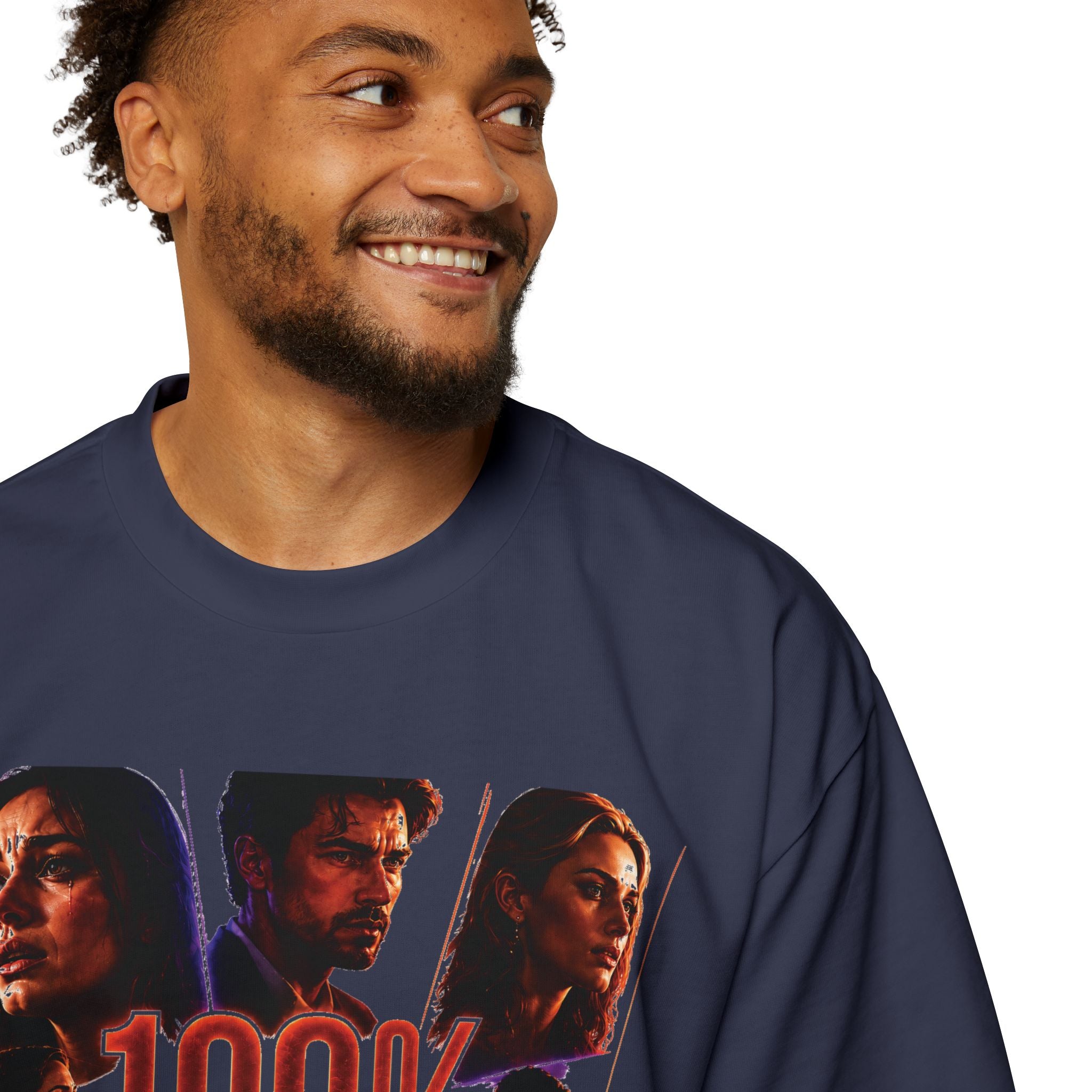 100% Drama Oversized Tee — Graphic Men’s T‑Shirt