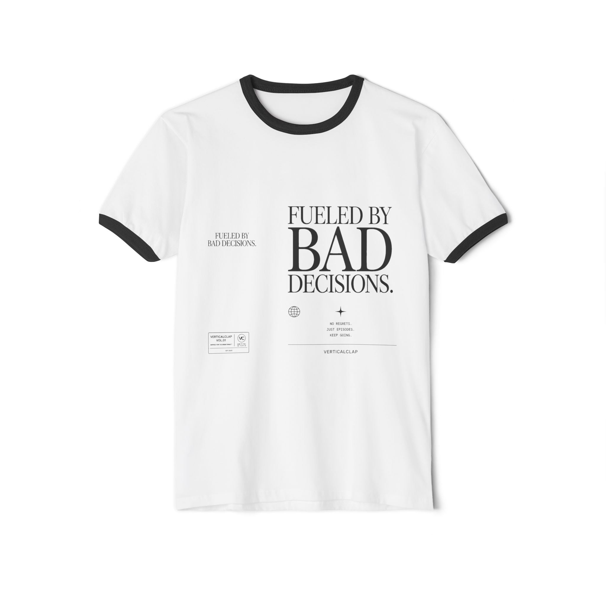 Ringer T-Shirt — "Fueled By Bad Decisions" Vintage Graphic Tee