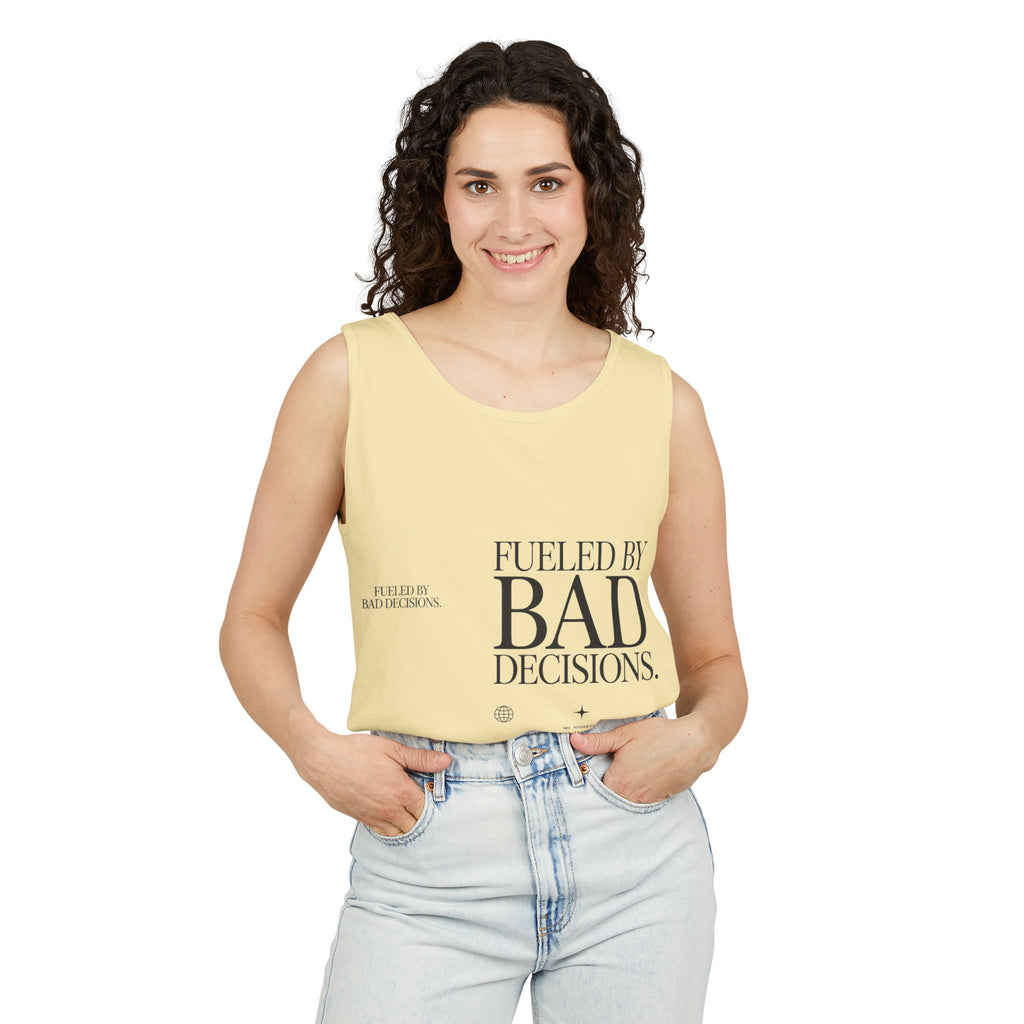 Tank Top — “Fueled by Bad Decisions” Graphic Sleeveless Tee